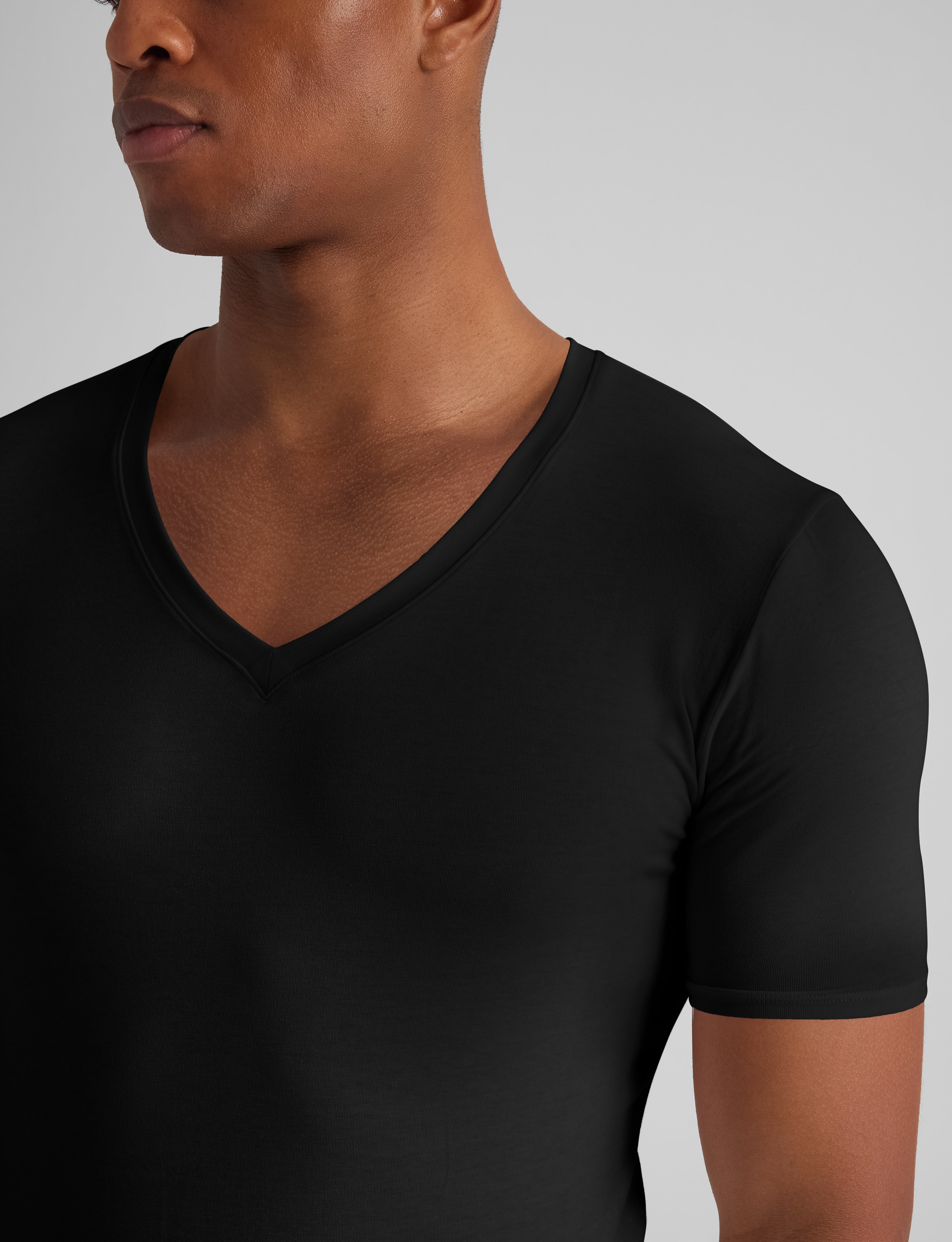 Cool Cotton Deep V-Neck Stay-Tucked Undershirt (3-Pack) - Image 5