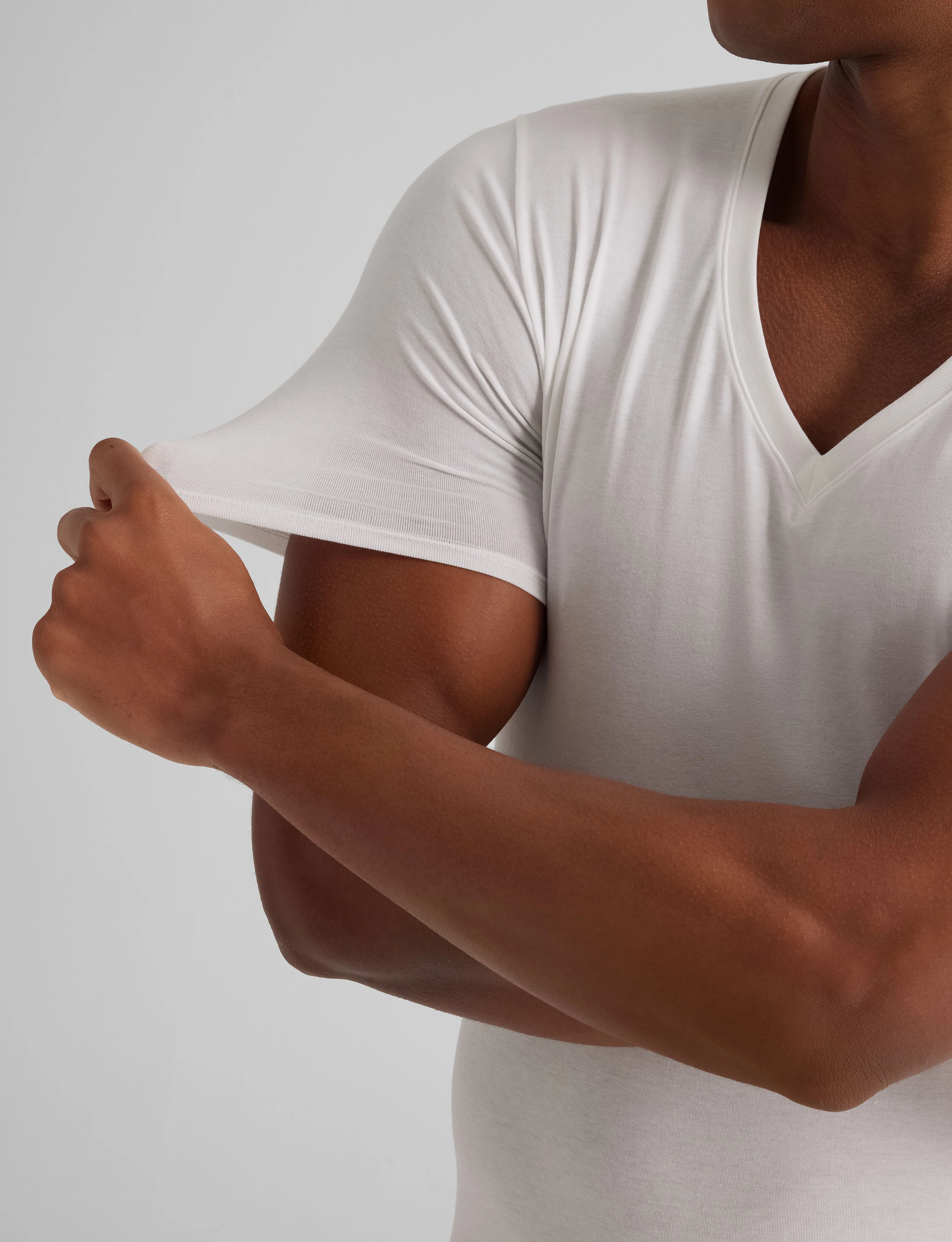 Cool Cotton Deep V-Neck Stay-Tucked Undershirt (3-Pack) - Image 8