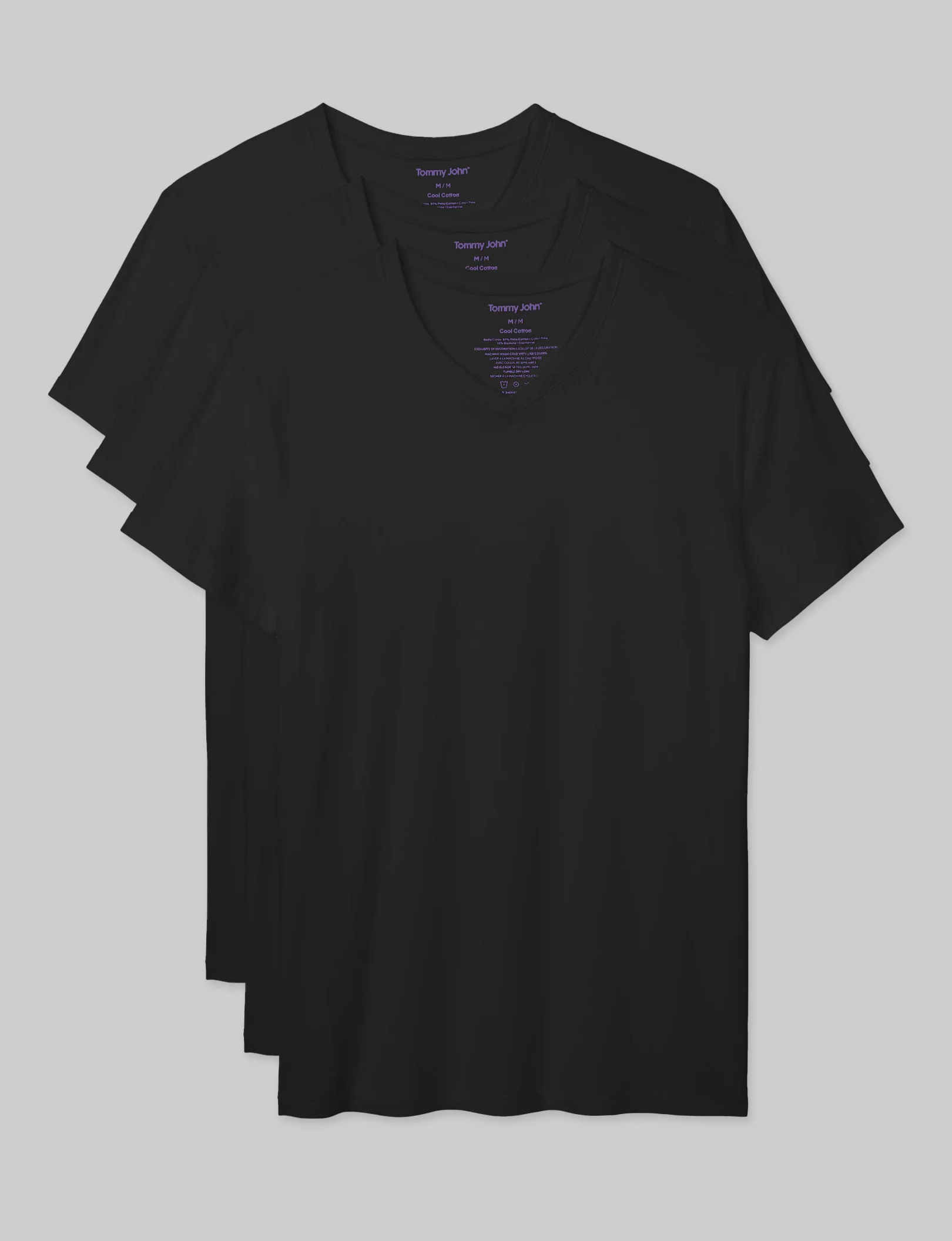 Cool Cotton High V-Neck Modern Fit Undershirt (3-Pack) - Image 2