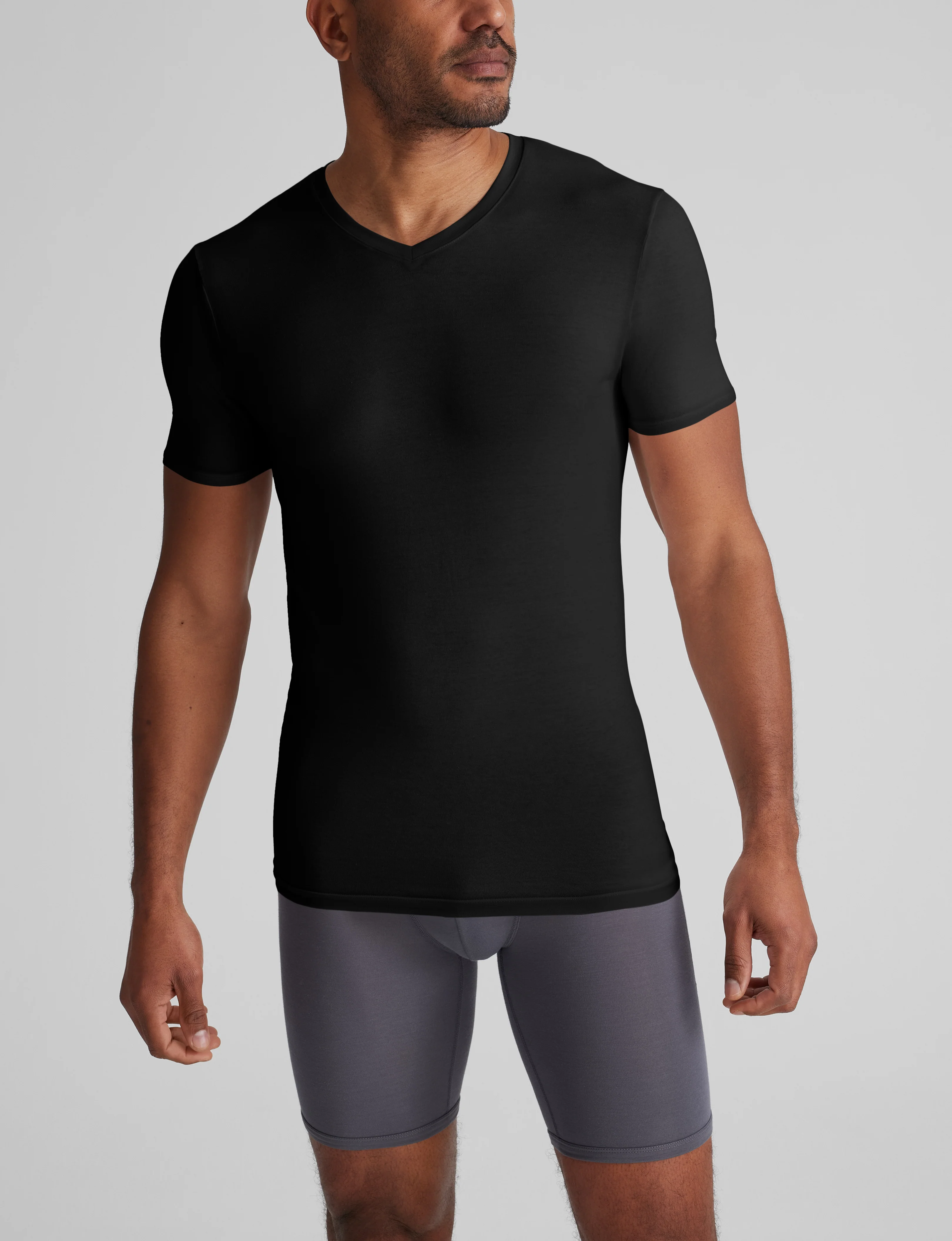 Cool Cotton High V-Neck Stay-Tucked Undershirt (3-Pack) - Image 3