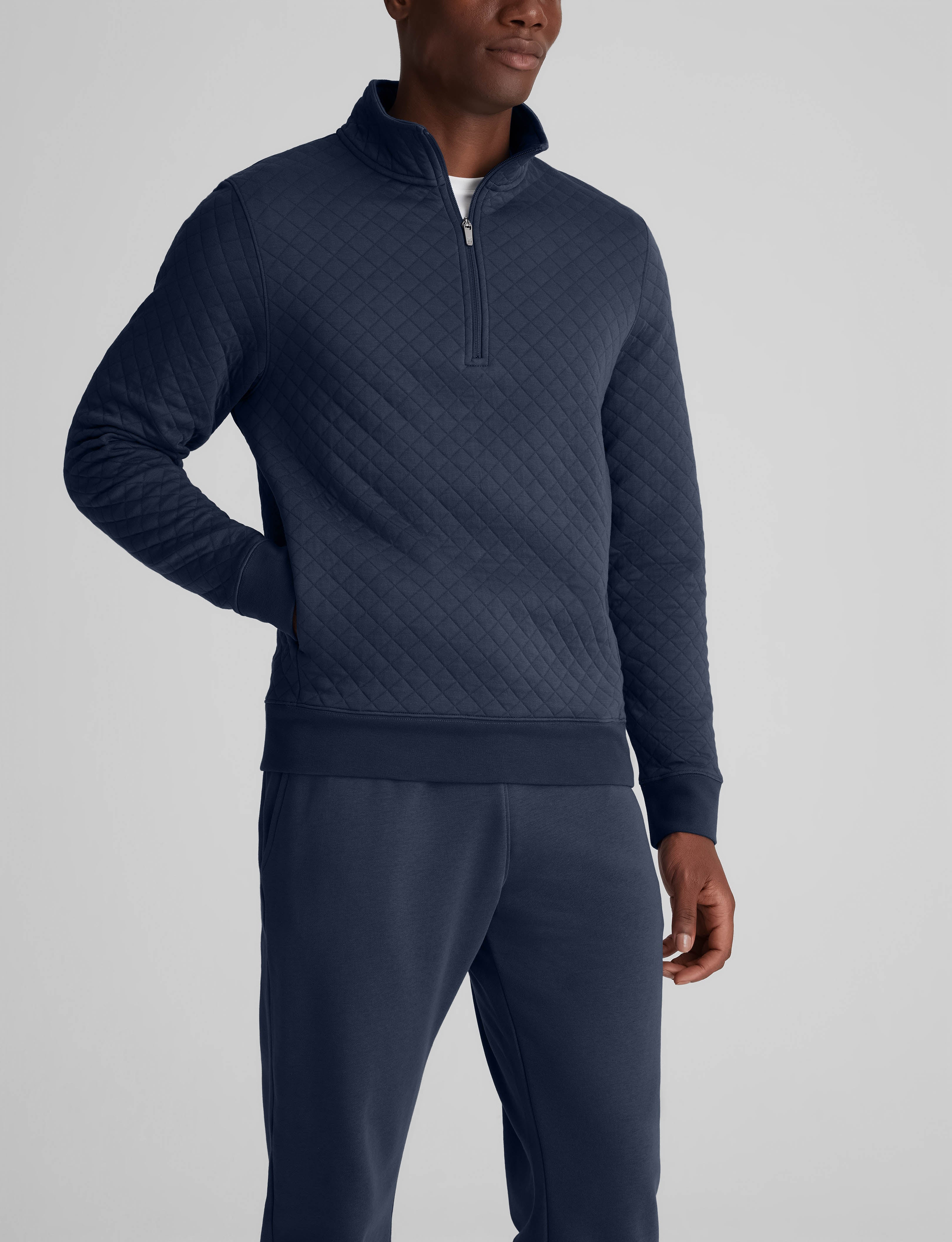 Quilted Quarter Zip & French Terry Jogger Set - Image 10