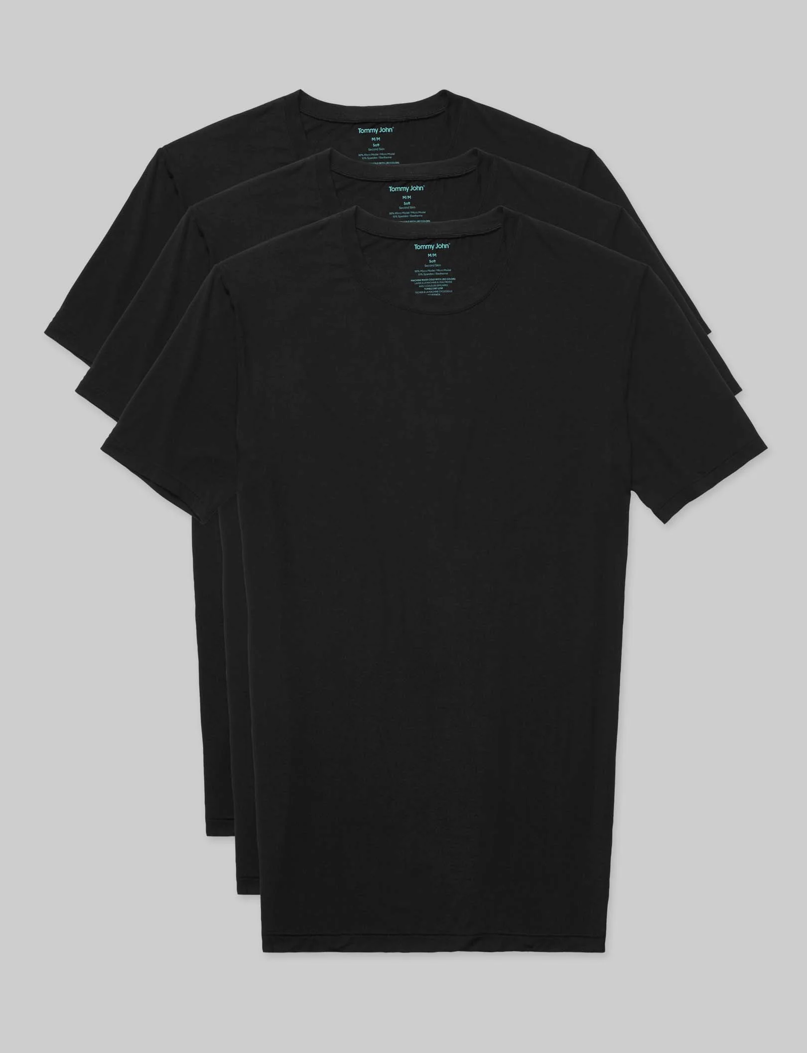 Second Skin Crew Neck Stay-Tucked Undershirt (3-Pack) - Image 2