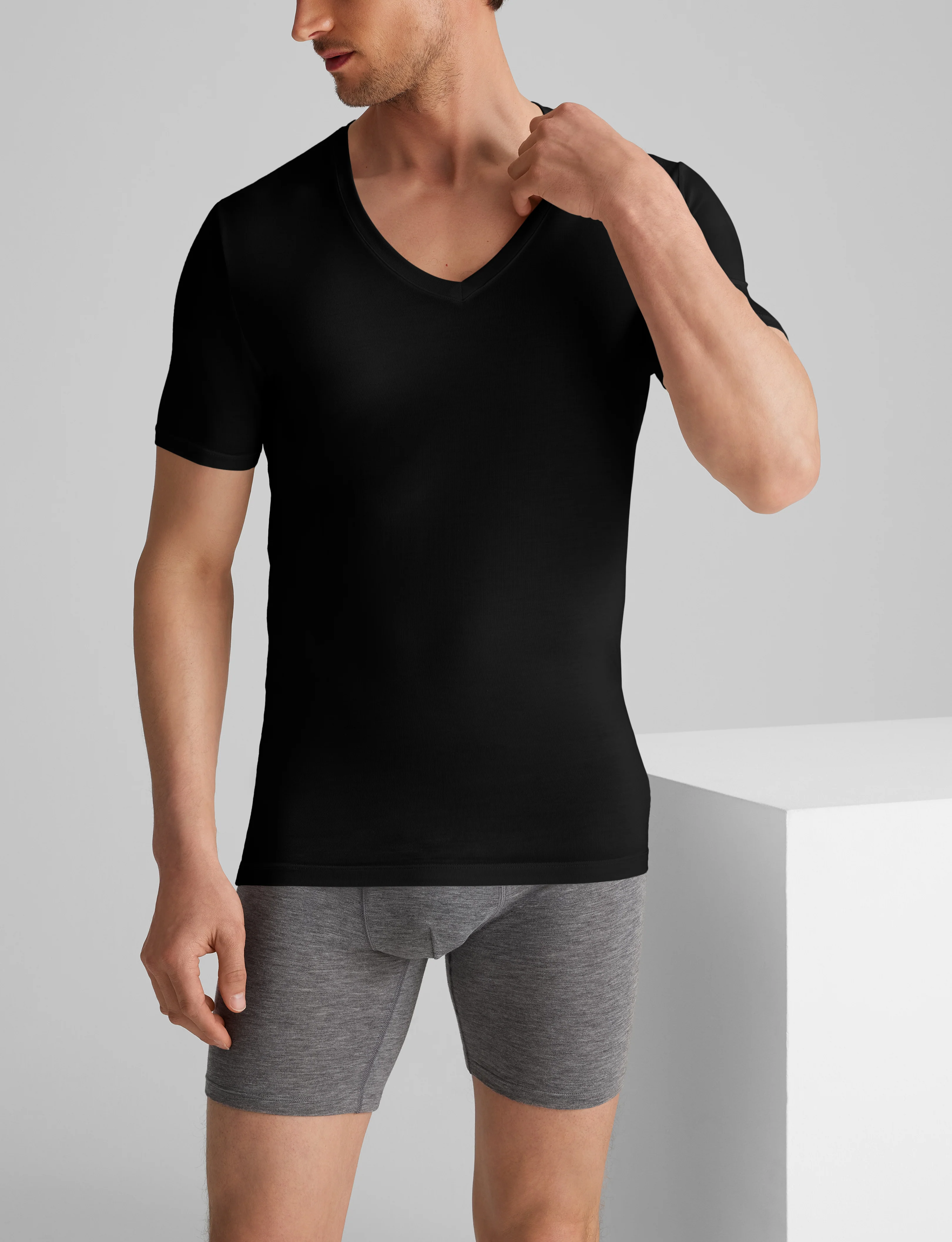 Second Skin Deep V-Neck Stay-Tucked Undershirt (3-Pack) - Image 3
