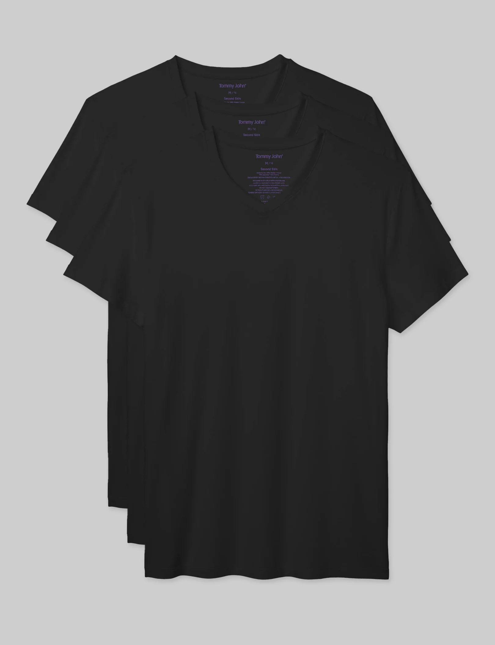 Second Skin High V-Neck Modern Fit Undershirt (3-Pack) - Image 2