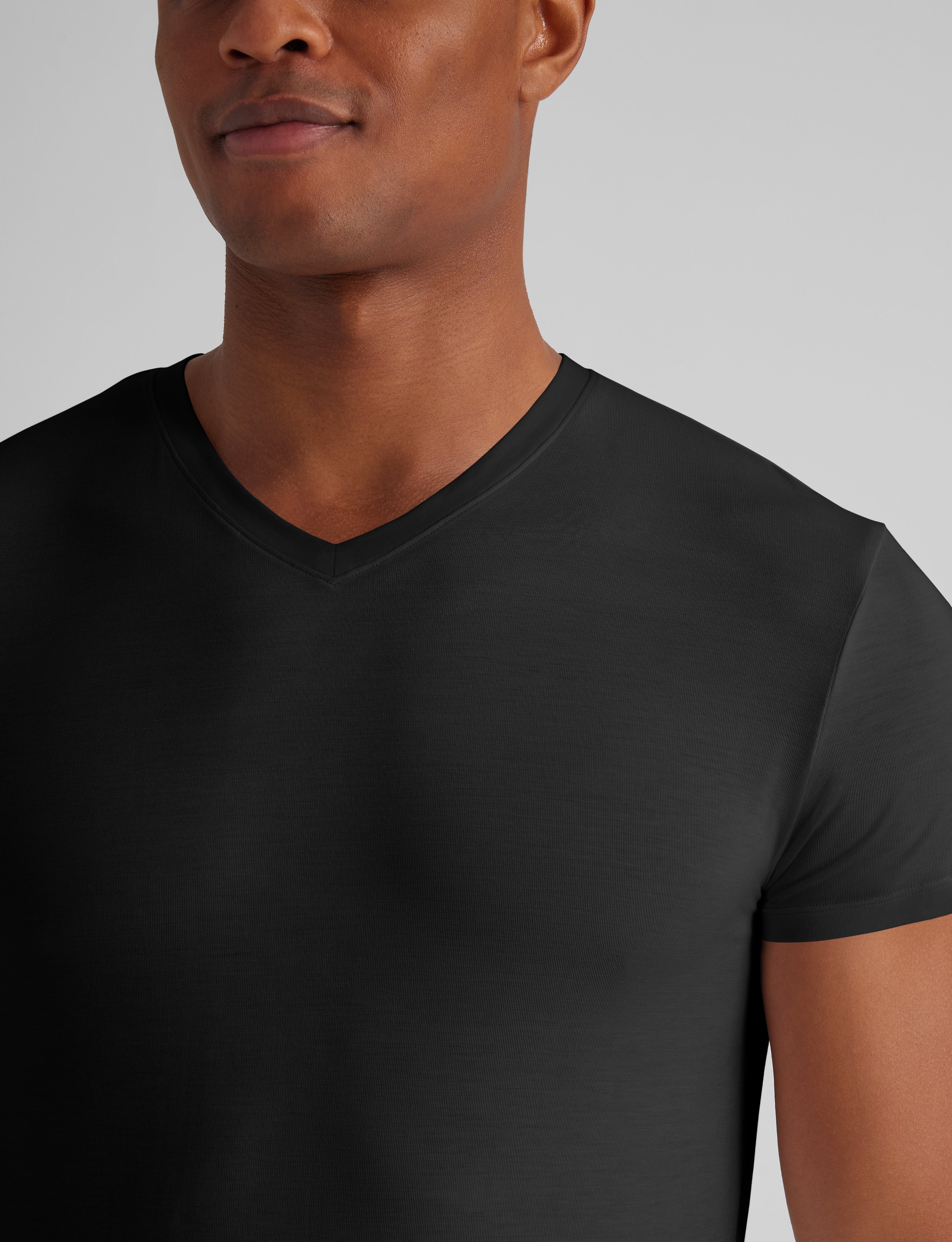 Second Skin High V-Neck Modern Fit Undershirt - Image 3