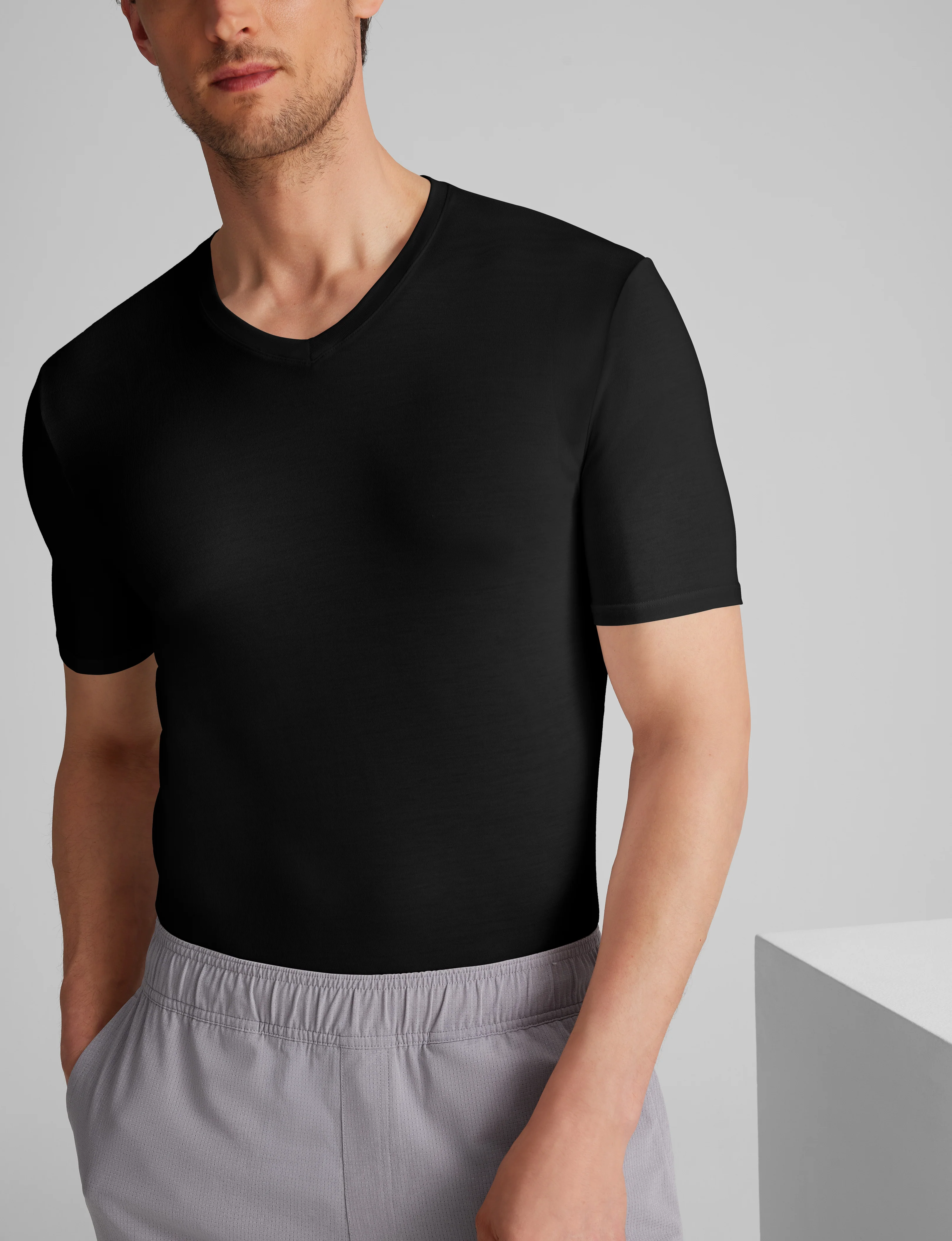 Second Skin High V-Neck Stay-Tucked Undershirt (3-Pack) - Image 6