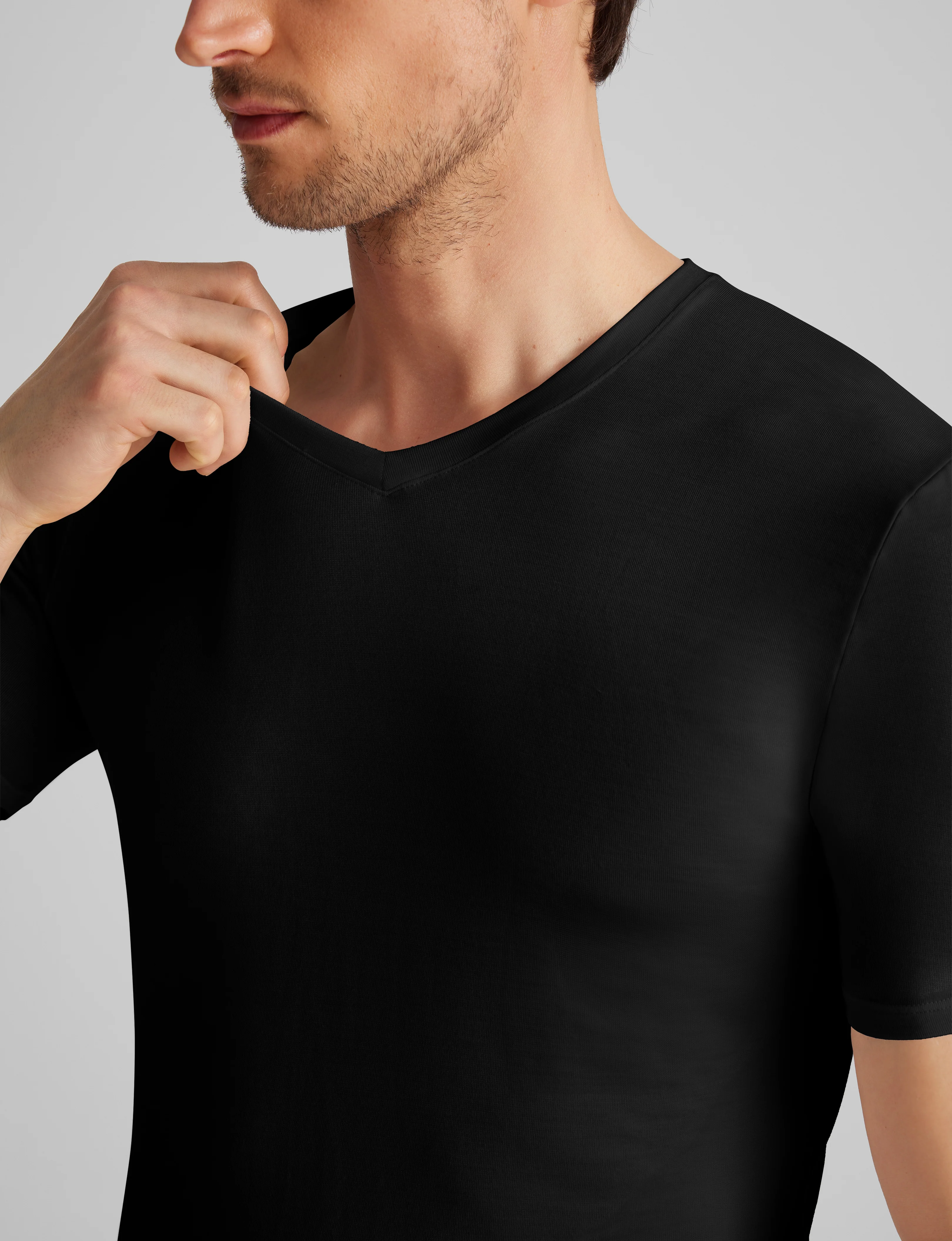 Second Skin High V-Neck Stay-Tucked Undershirt (6-Pack) - Image 5