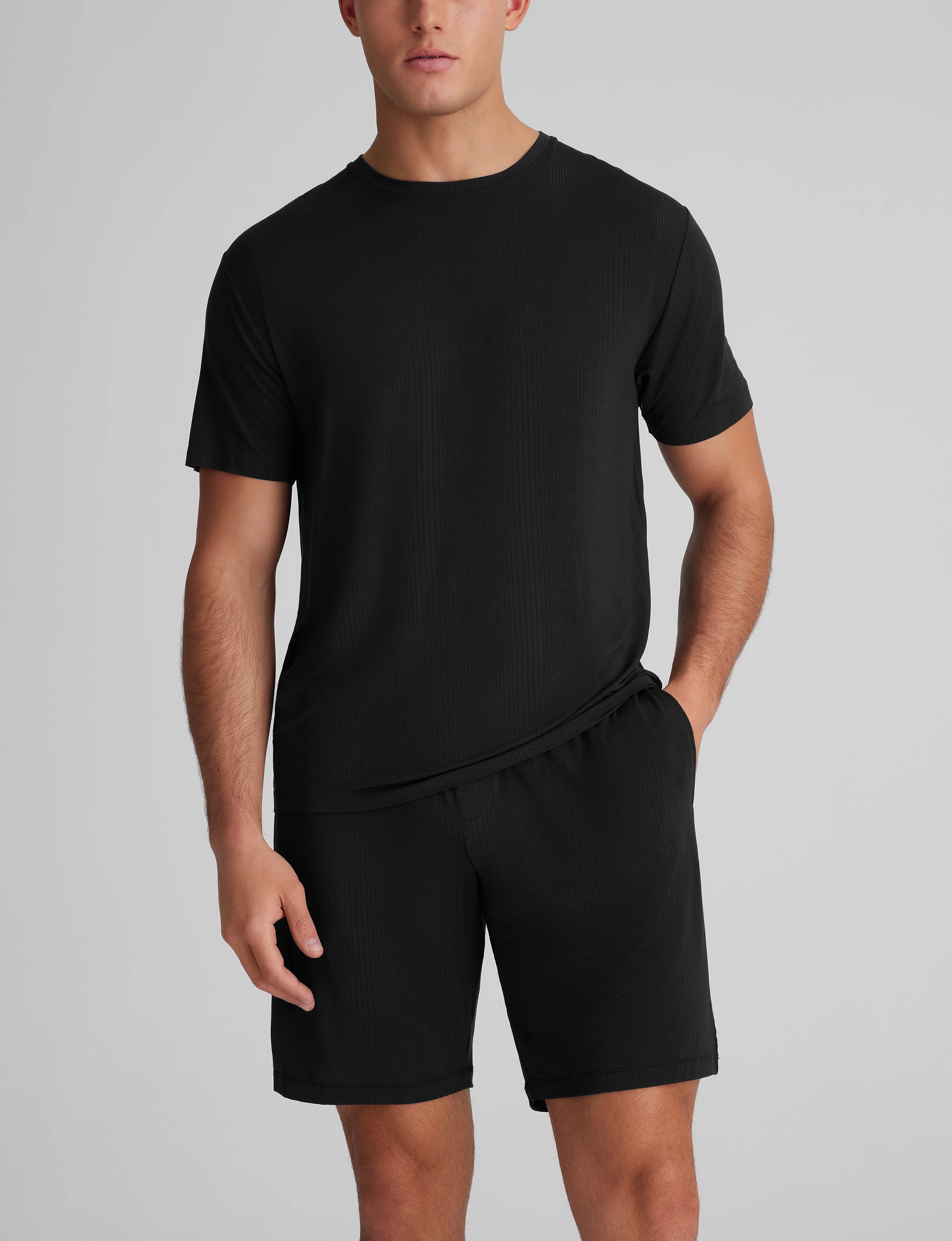 Second Skin Luxe Rib Sleep Tee & Short Set - Image 4