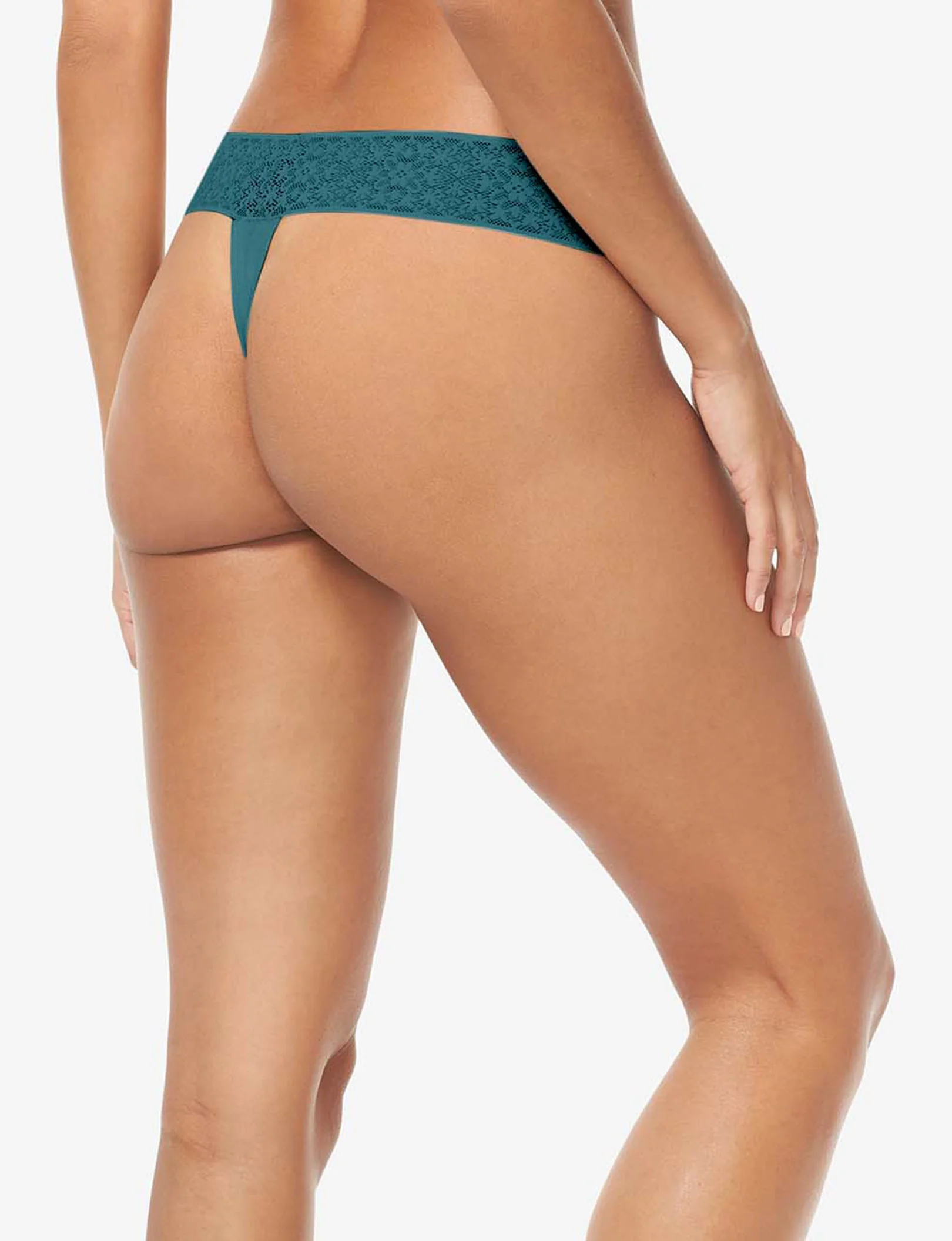 Women's Cool Cotton Thong, Lace Waist - Image 20