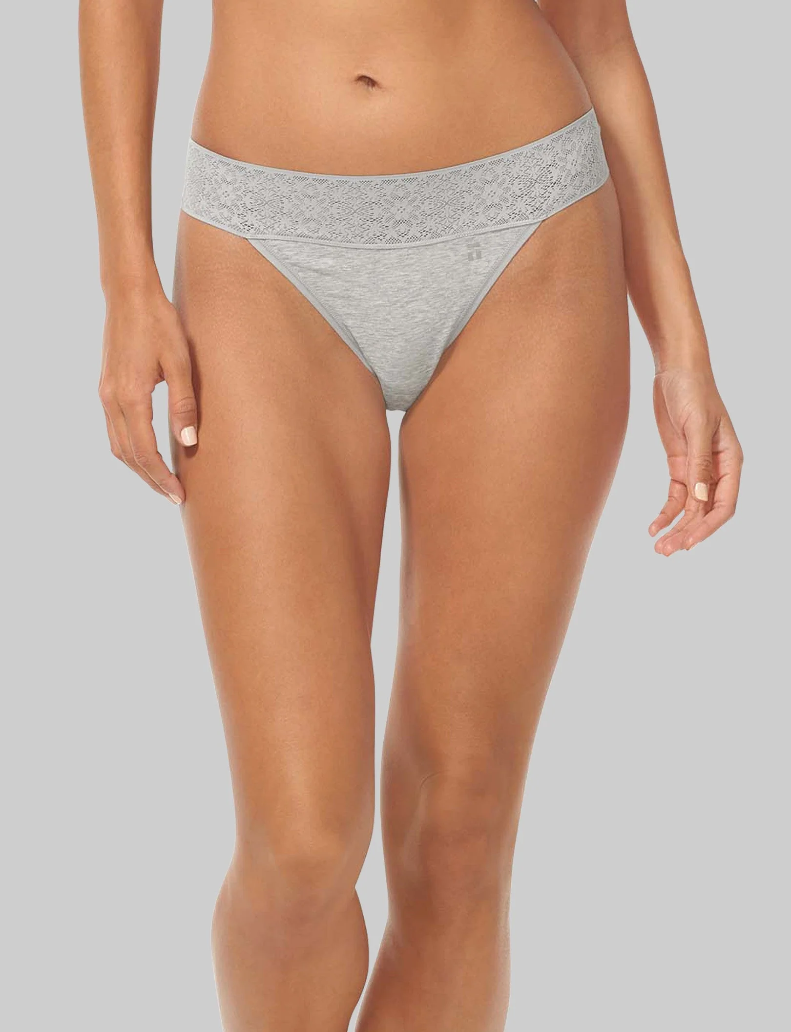 Women's Cool Cotton Thong, Lace Waist - Image 48