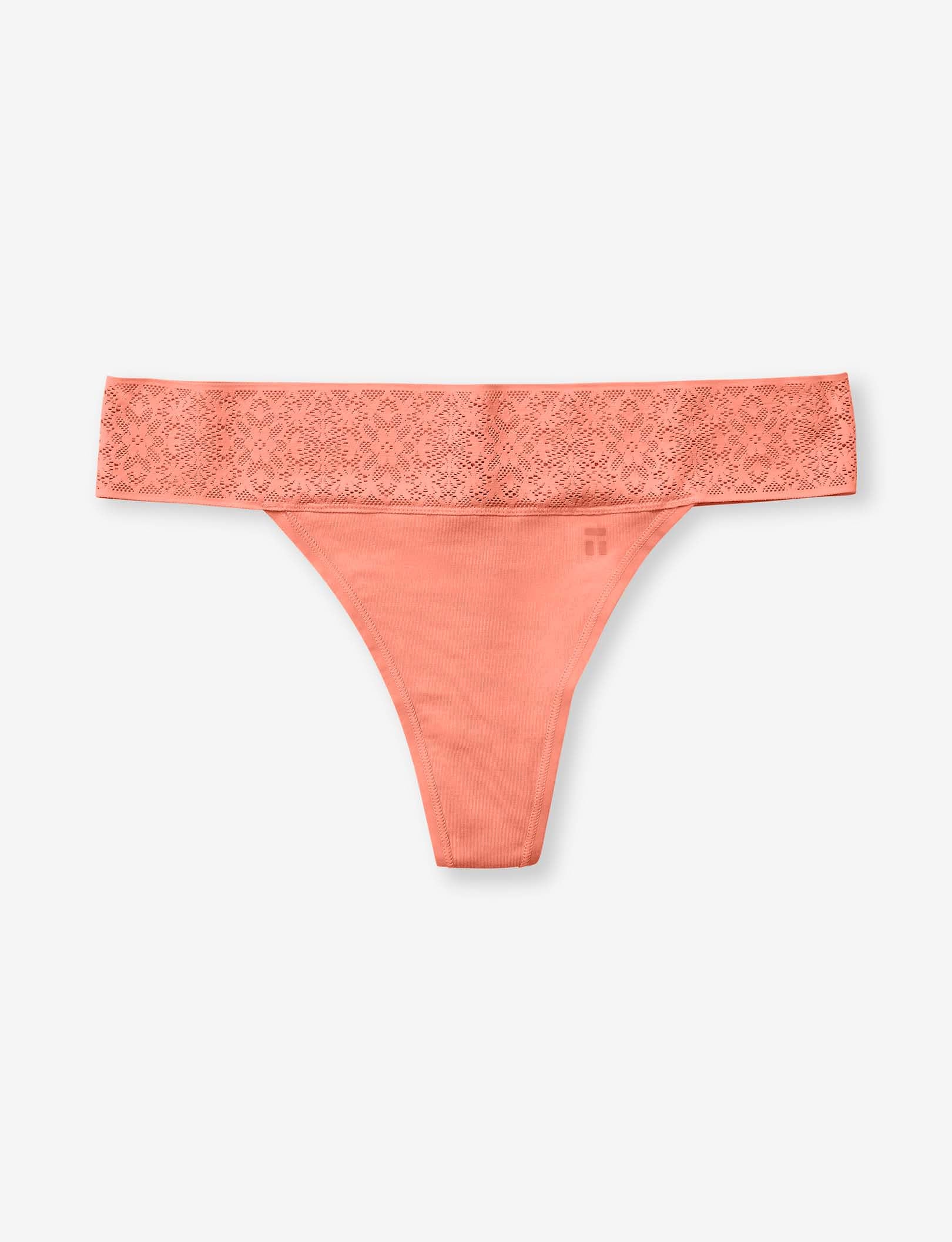 Women's Cool Cotton Thong, Lace Waist - Image 54