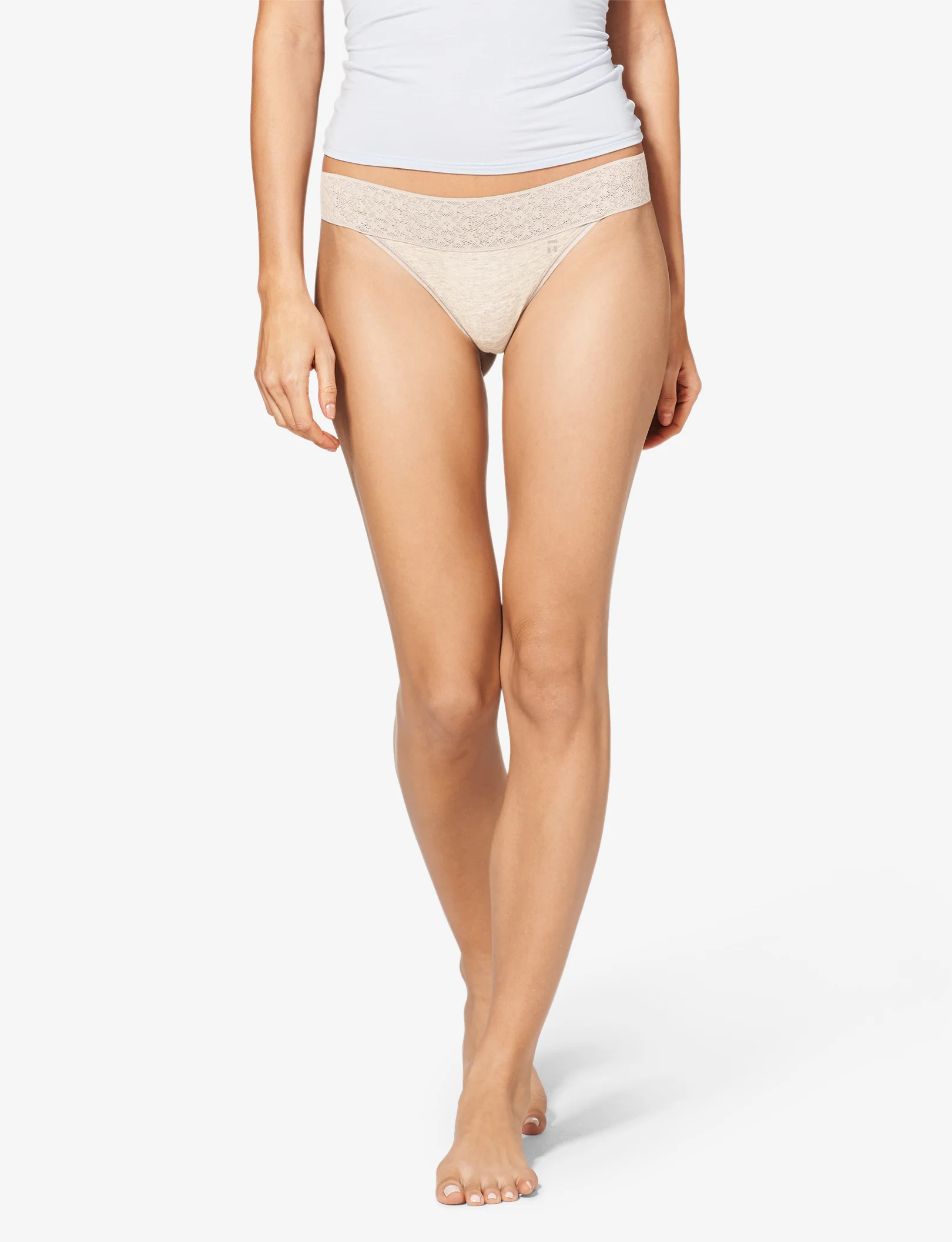 Women's Cool Cotton Thong, Lace Waist - Image 65