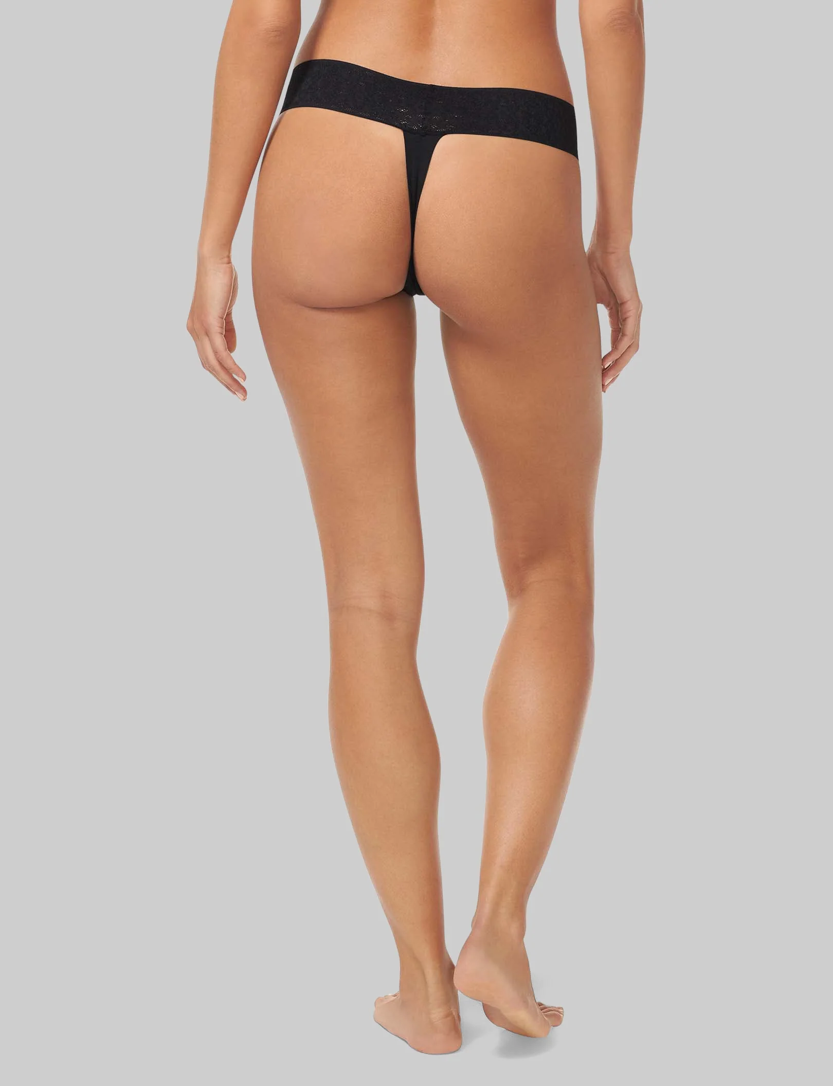 Women's Cool Cotton Thong, Lace Waist - Image 8