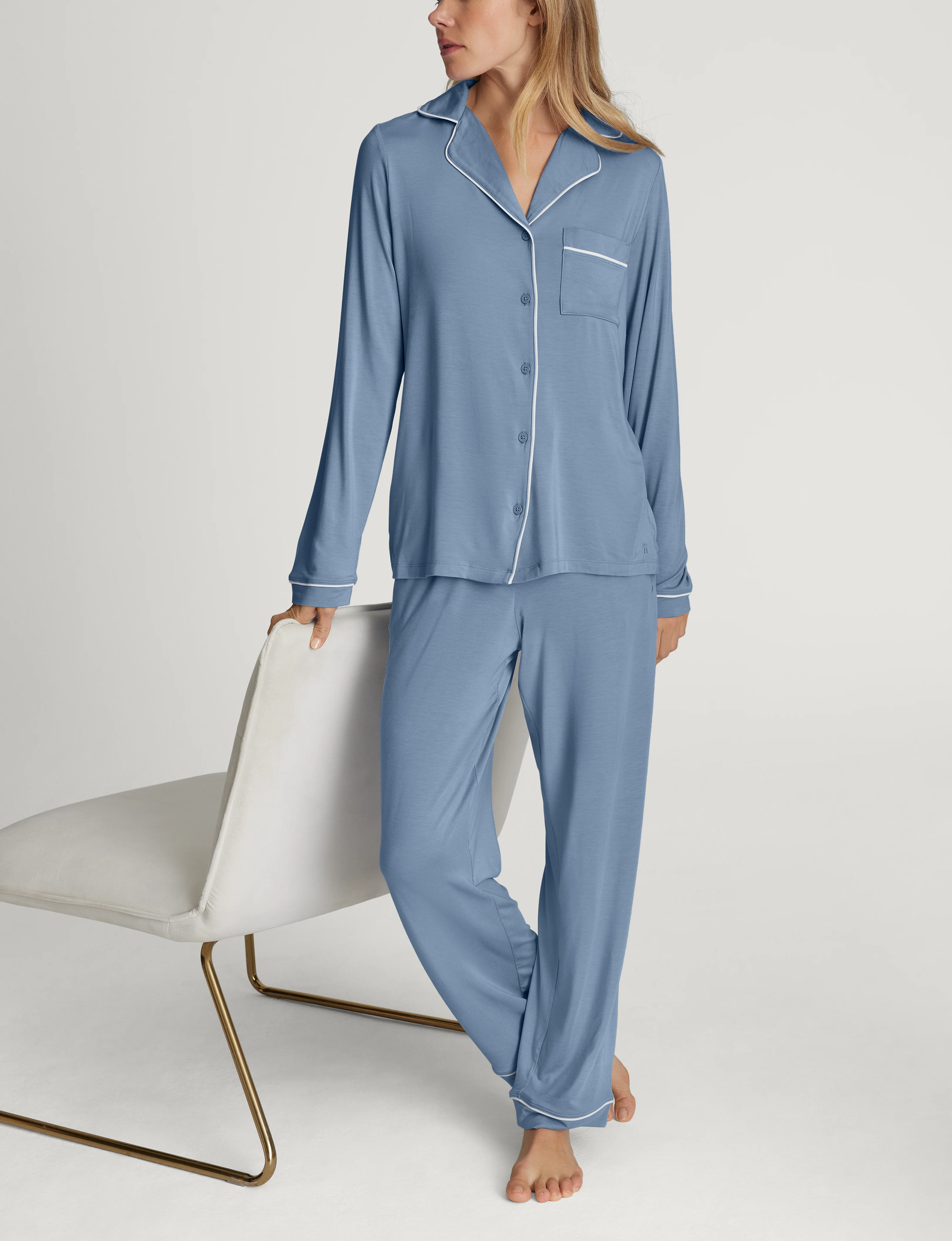 Women's Downtime Long Sleeve Pajama Top & Pant Set - Image 21