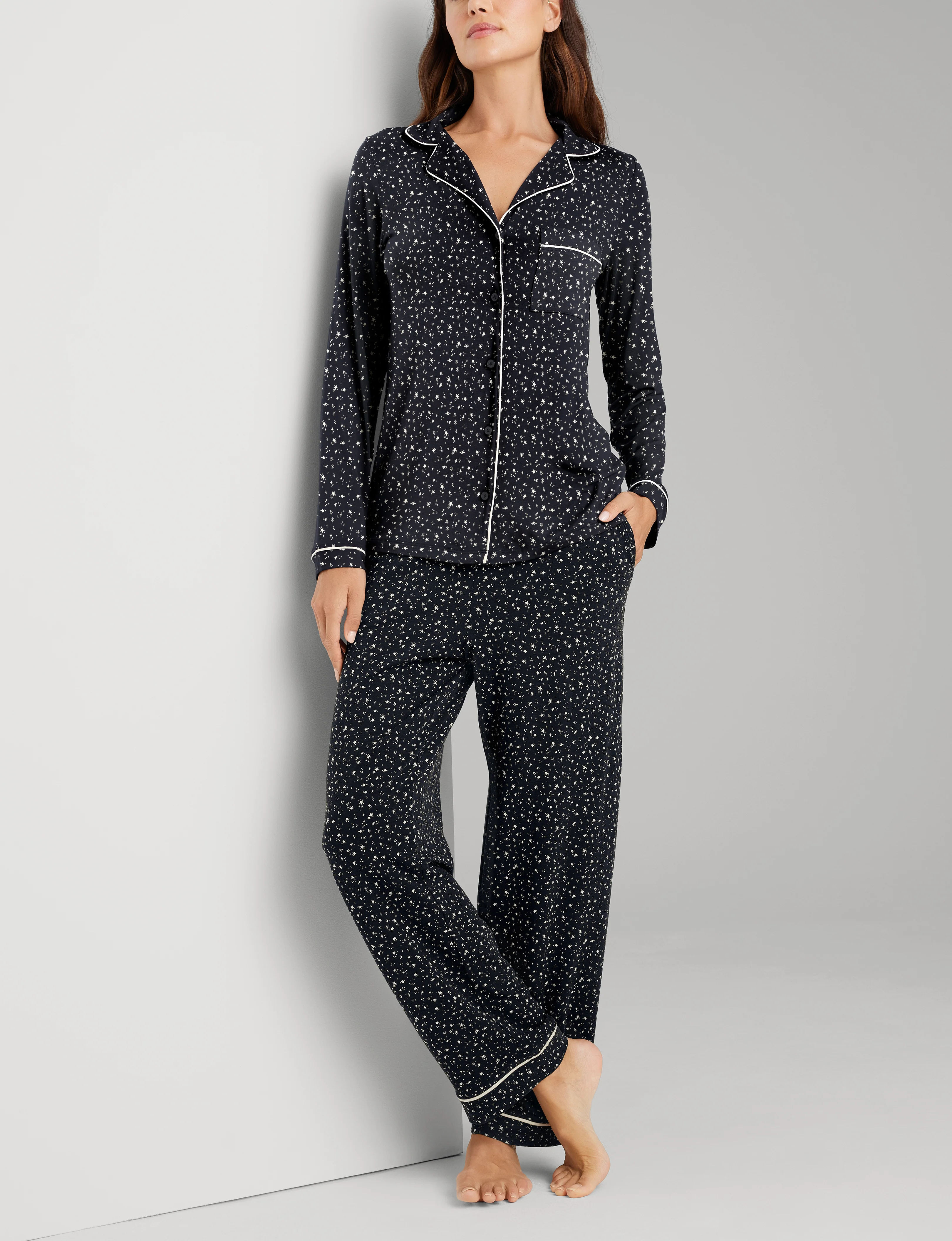 Women's Downtime Long Sleeve Pajama Top & Pant Set - Image 42
