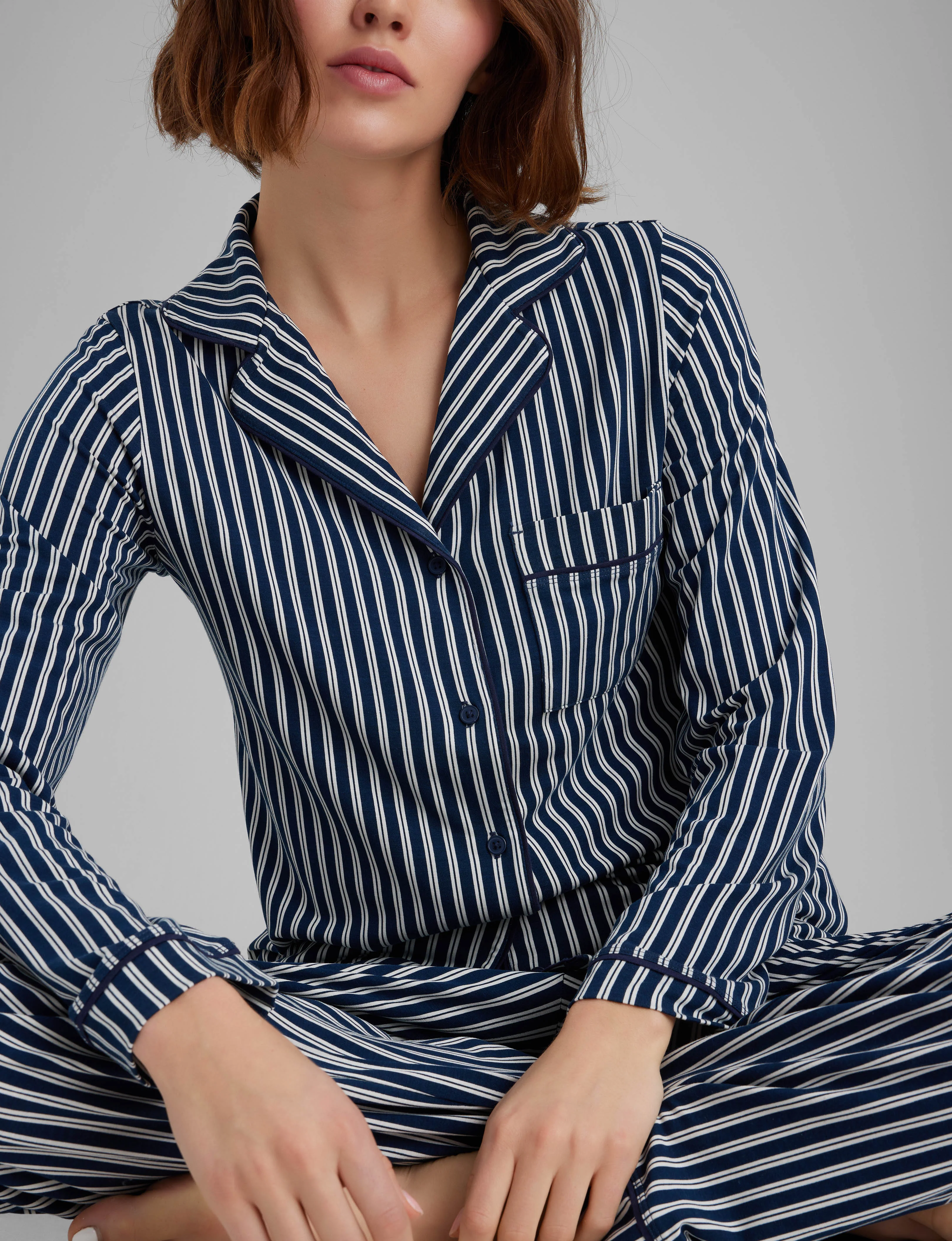 Women's Downtime Long Sleeve Pajama Top & Pant Set - Image 8