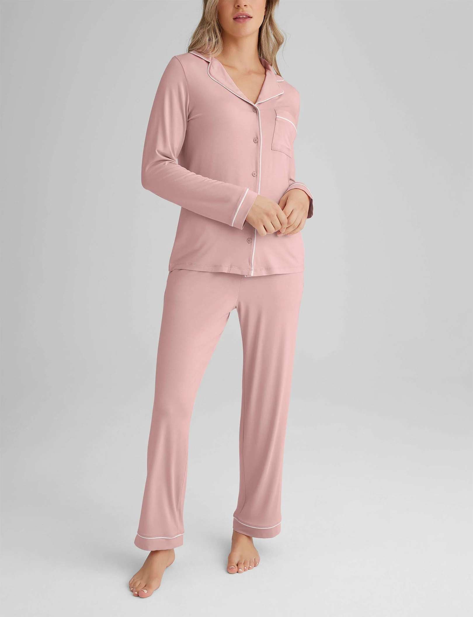 Women's Downtime Long Sleeve Pajama Top & Pant Set - Image 21