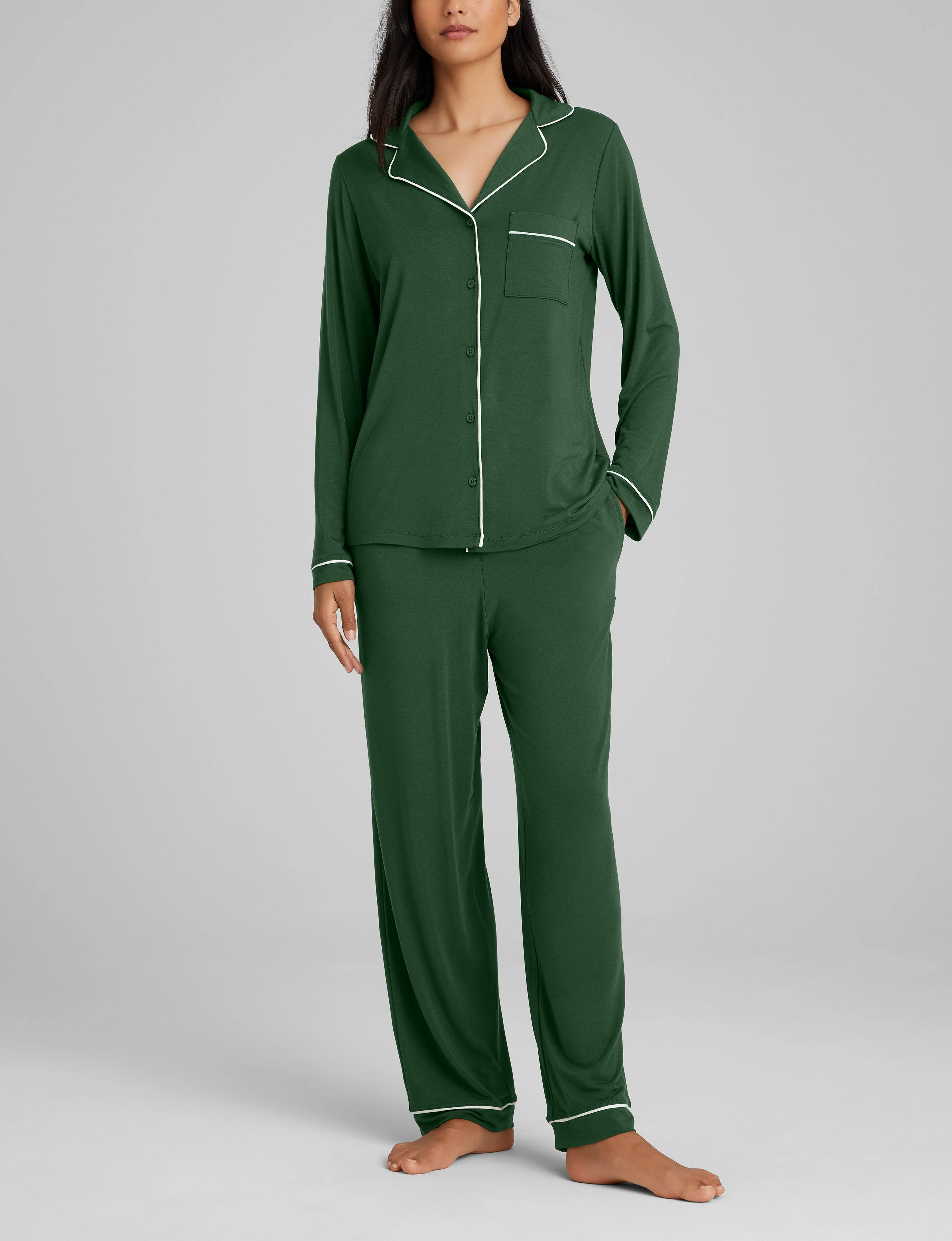 Women's Downtime Long Sleeve Pajama Top & Pant Set - Image 39