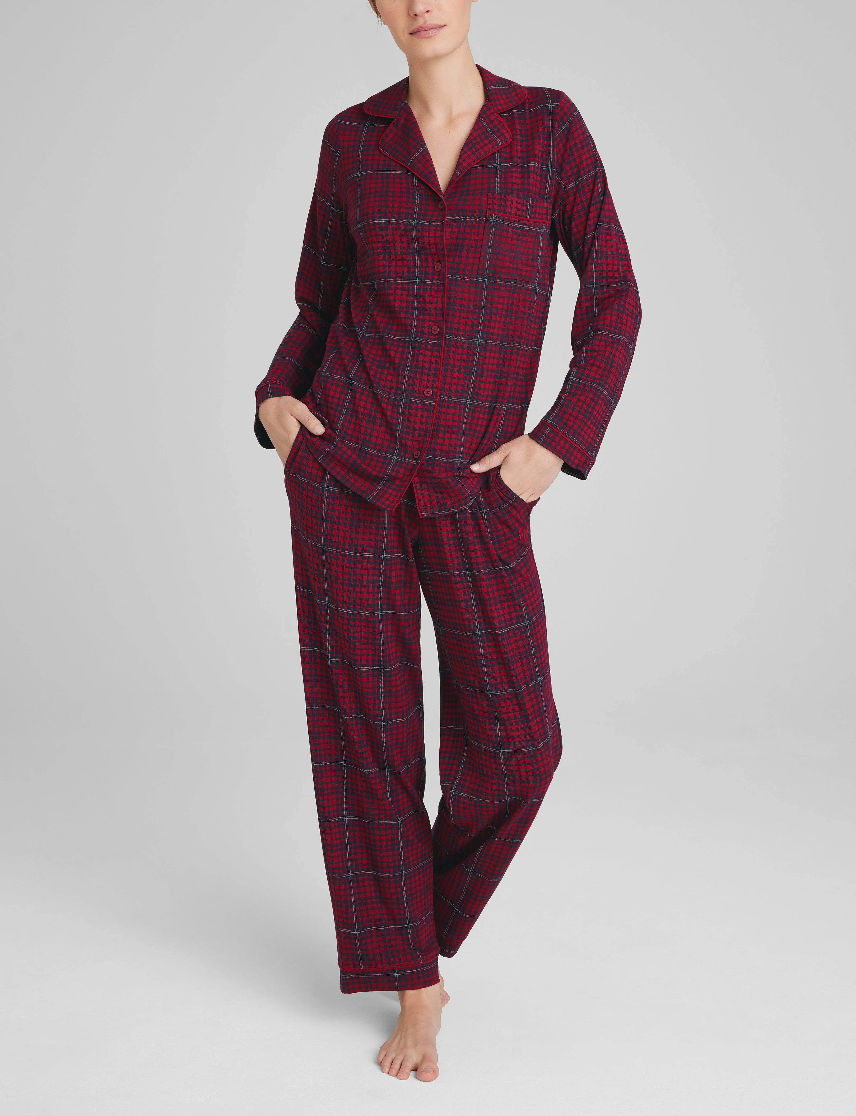 Women's Downtime Long Sleeve Pajama Top & Pant Set - Image 48