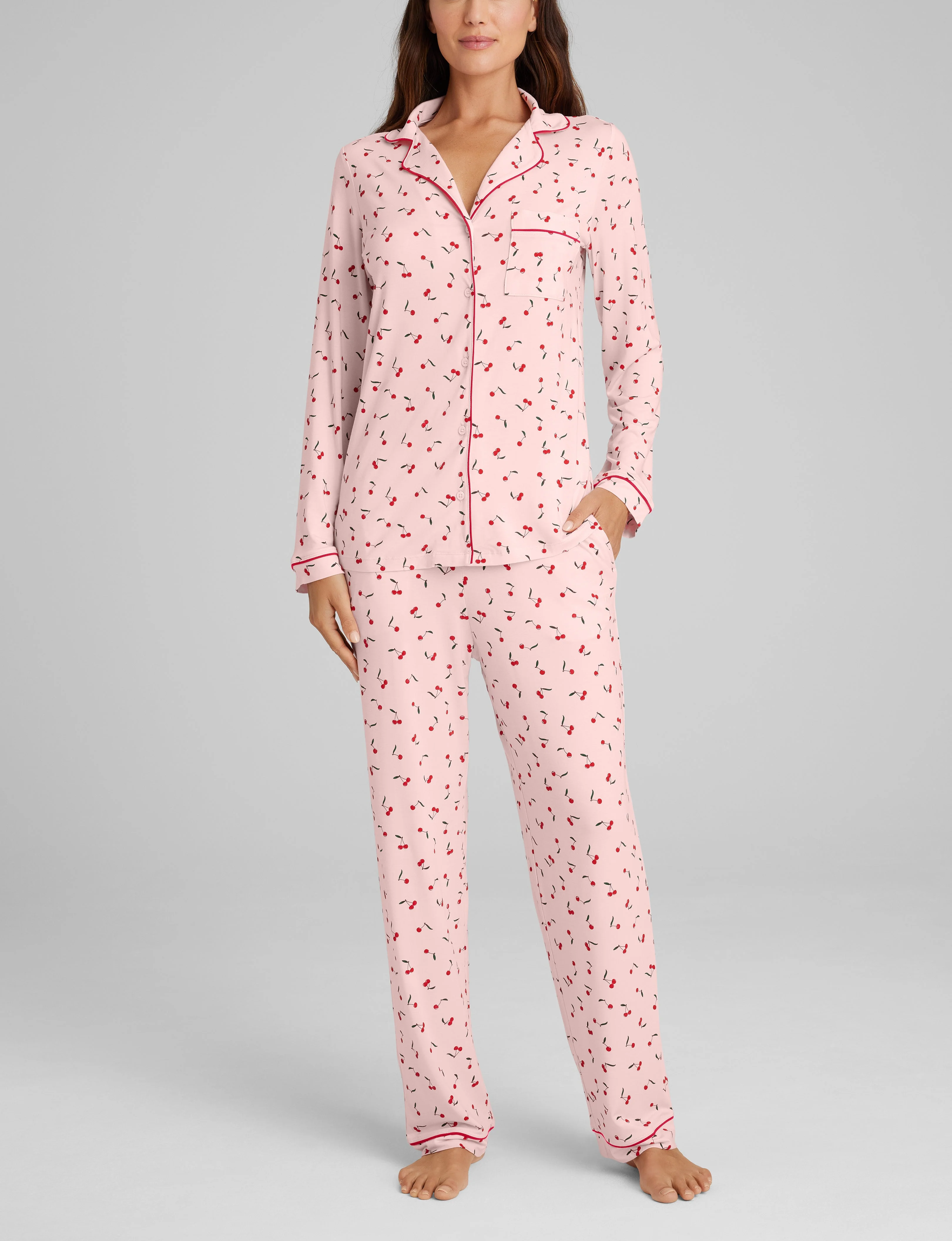 Women's Downtime Long Sleeve Pajama Top & Pant Set - Image 55