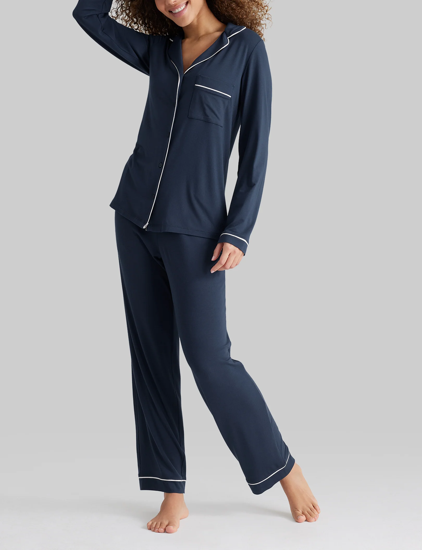 Women's Downtime Long Sleeve Pajama Top & Pant Set - Image 65