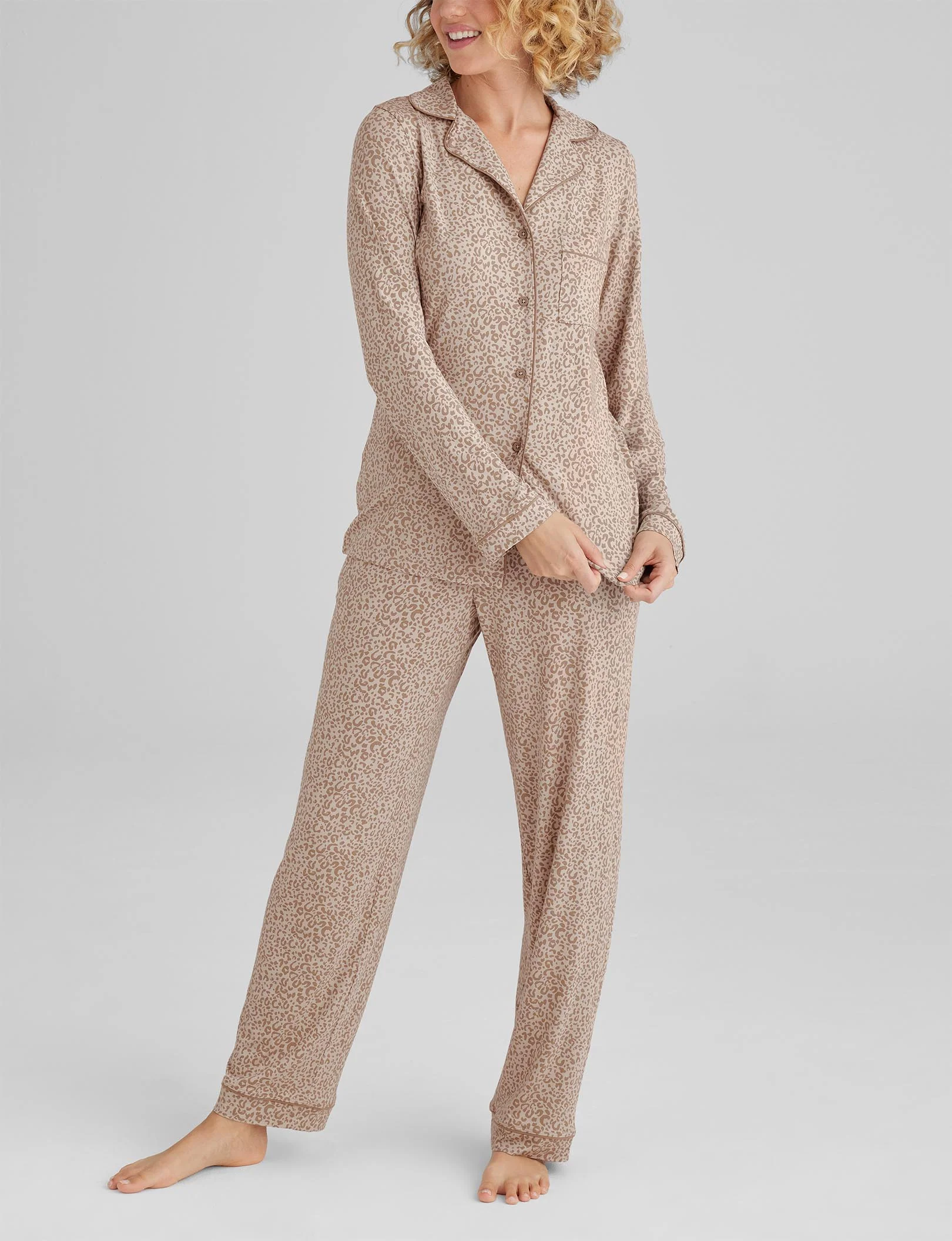Women's Downtime Long Sleeve Pajama Top & Pant Set - Image 74