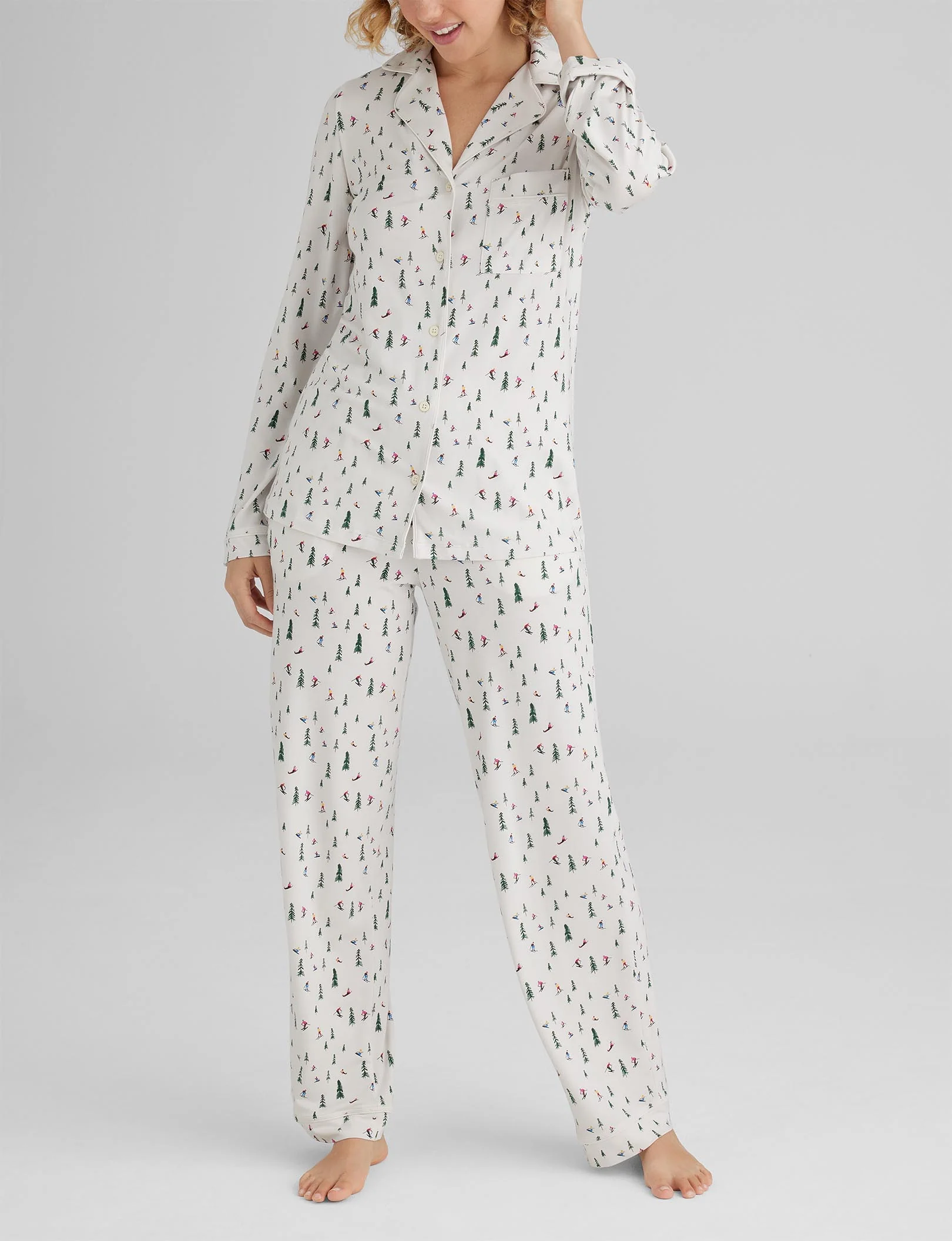Women's Downtime Long Sleeve Pajama Top & Pant Set - Image 77