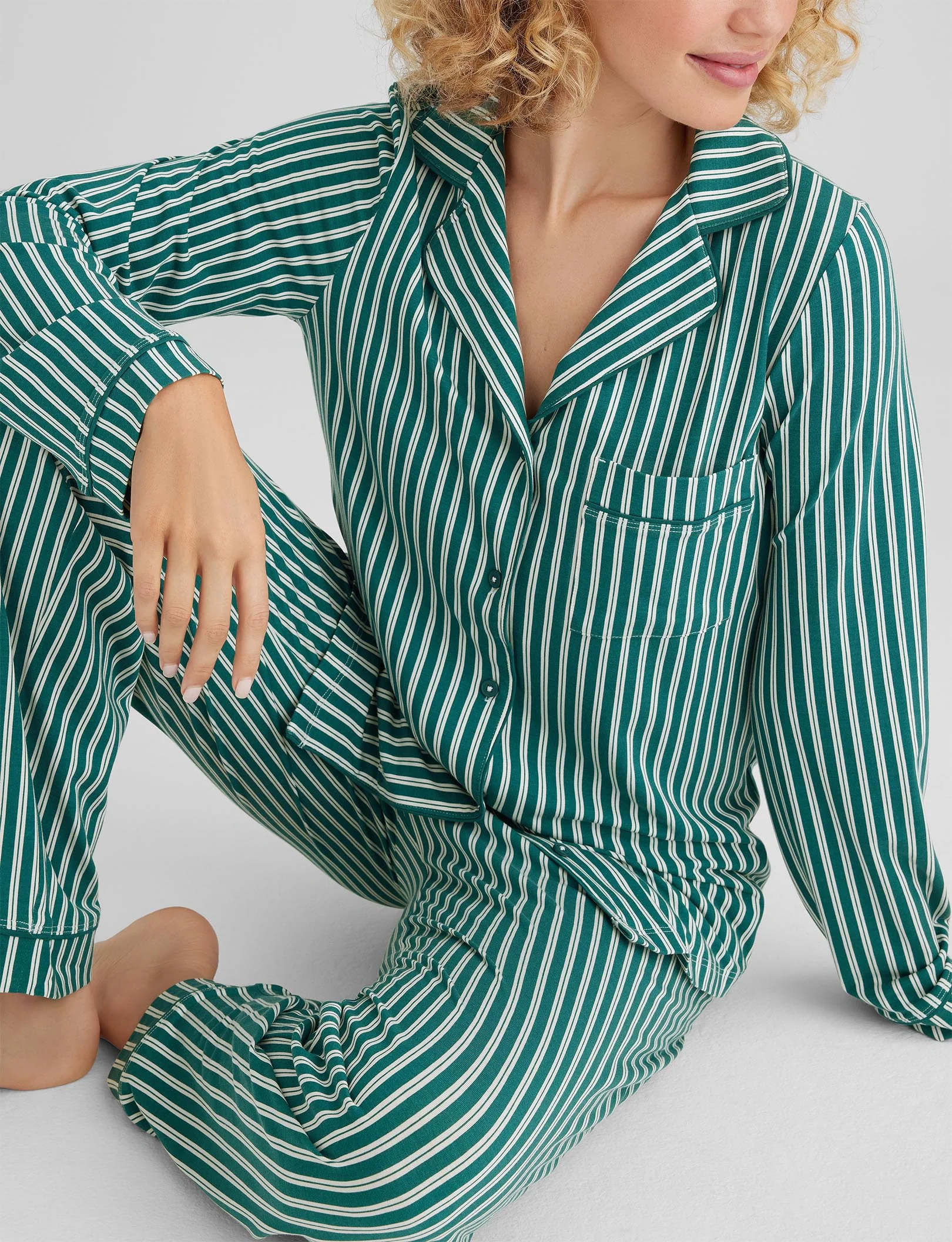Women's Downtime Long Sleeve Pajama Top & Pant Set - Image 79