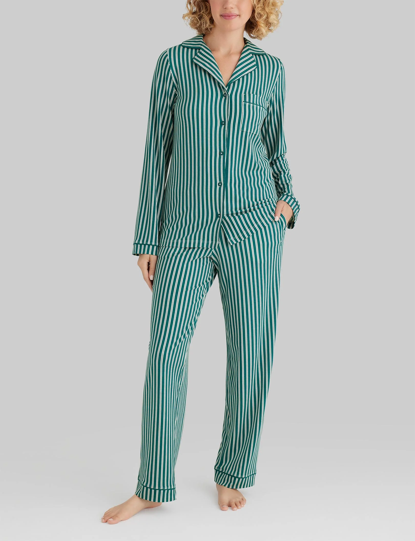 Women's Downtime Long Sleeve Pajama Top & Pant Set - Image 80