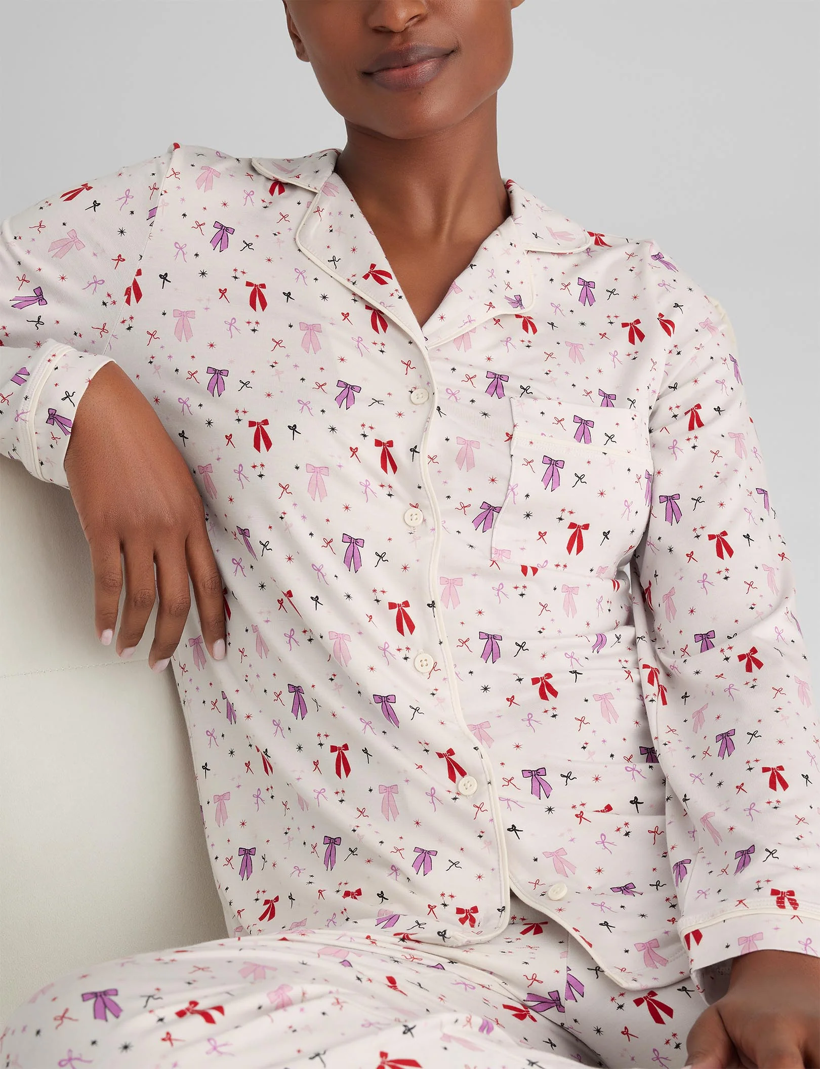 Women's Downtime Long Sleeve Pajama Top & Pant Set - Image 85