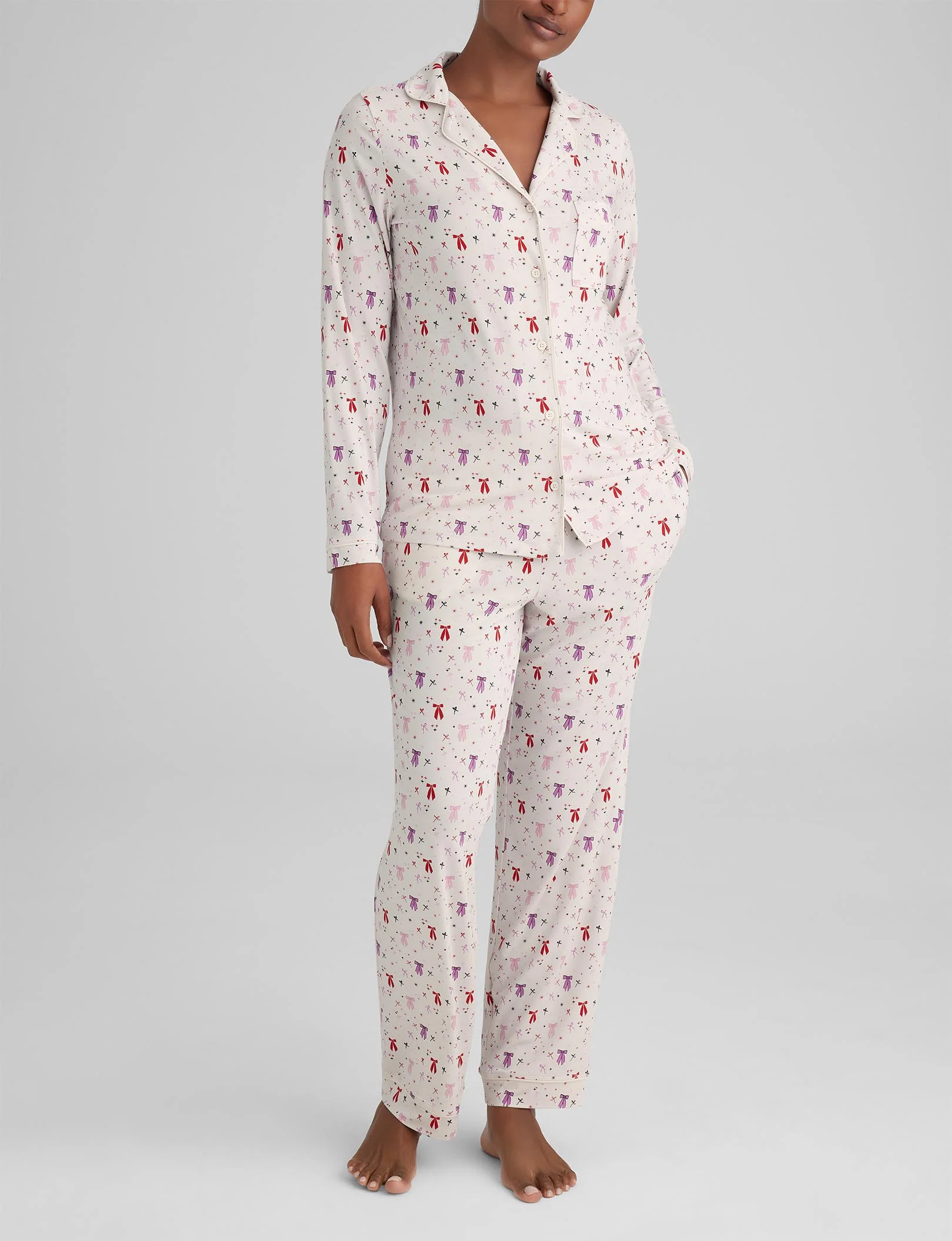 Women's Downtime Long Sleeve Pajama Top & Pant Set - Image 86