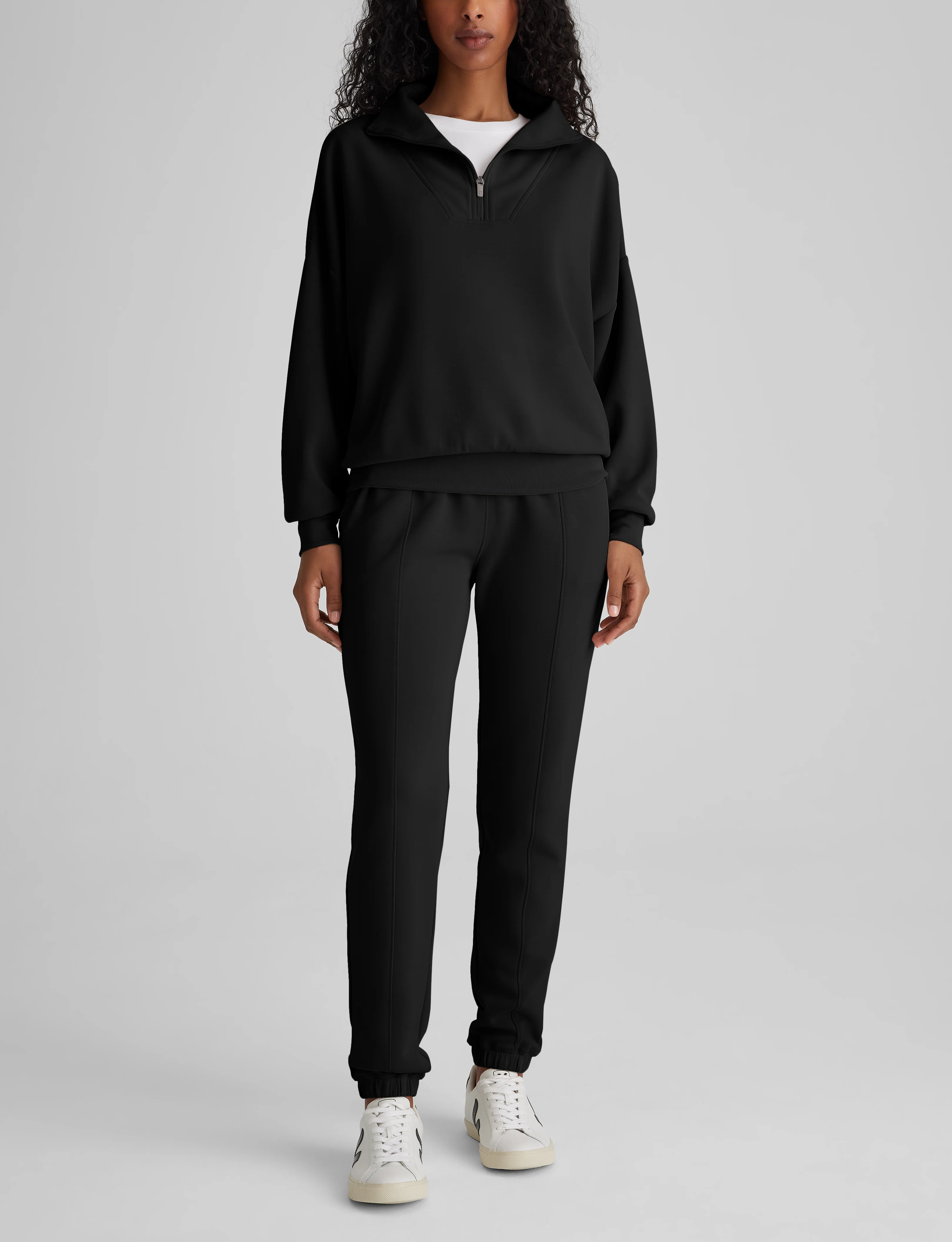 Women's Luxe Traveler Knit Quarter Zip & Jogger Set - Image 5