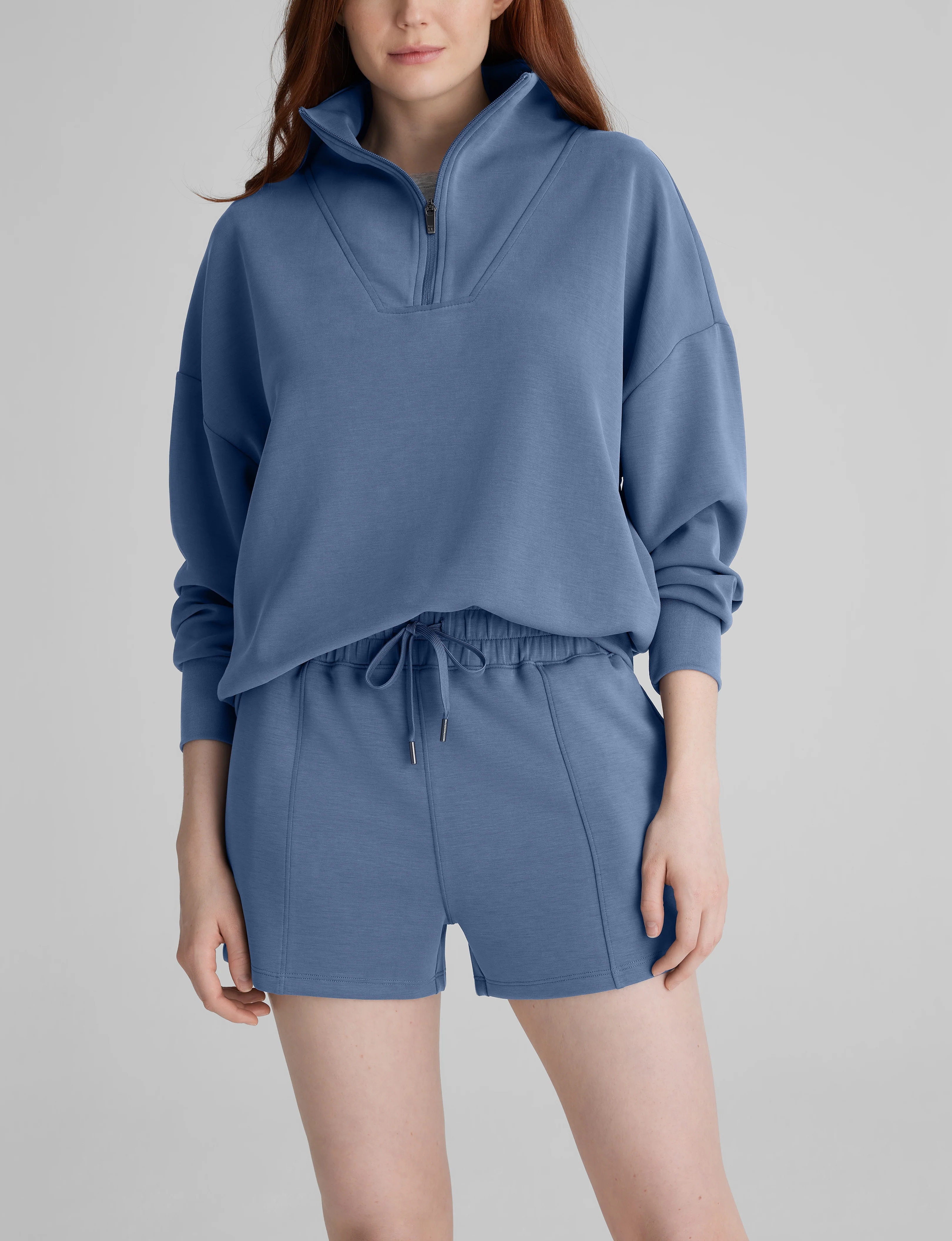 Women's Luxe Traveler Knit Quarter Zip & Short Set - Image 10