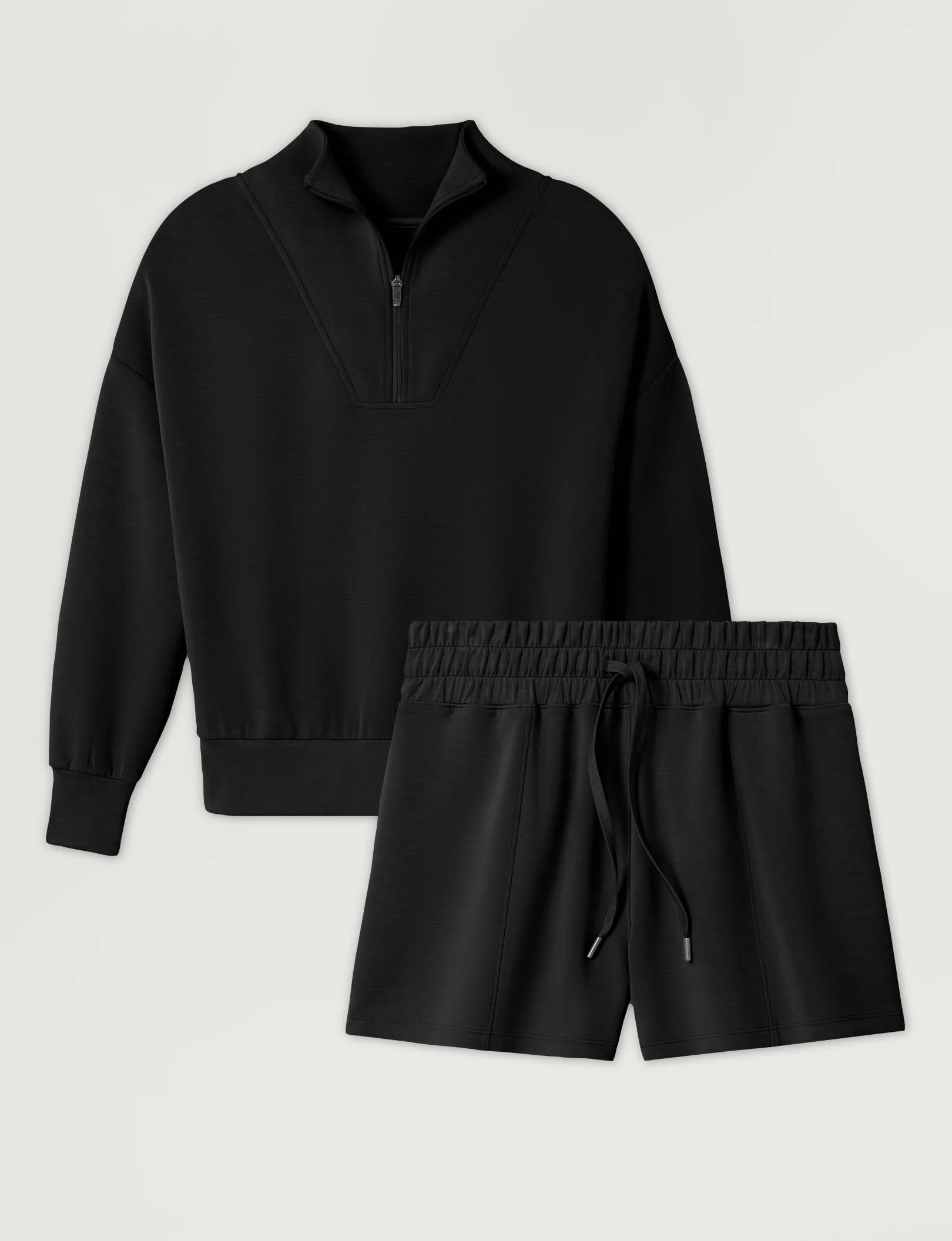 Women's Luxe Traveler Knit Quarter Zip & Short Set - Image 19