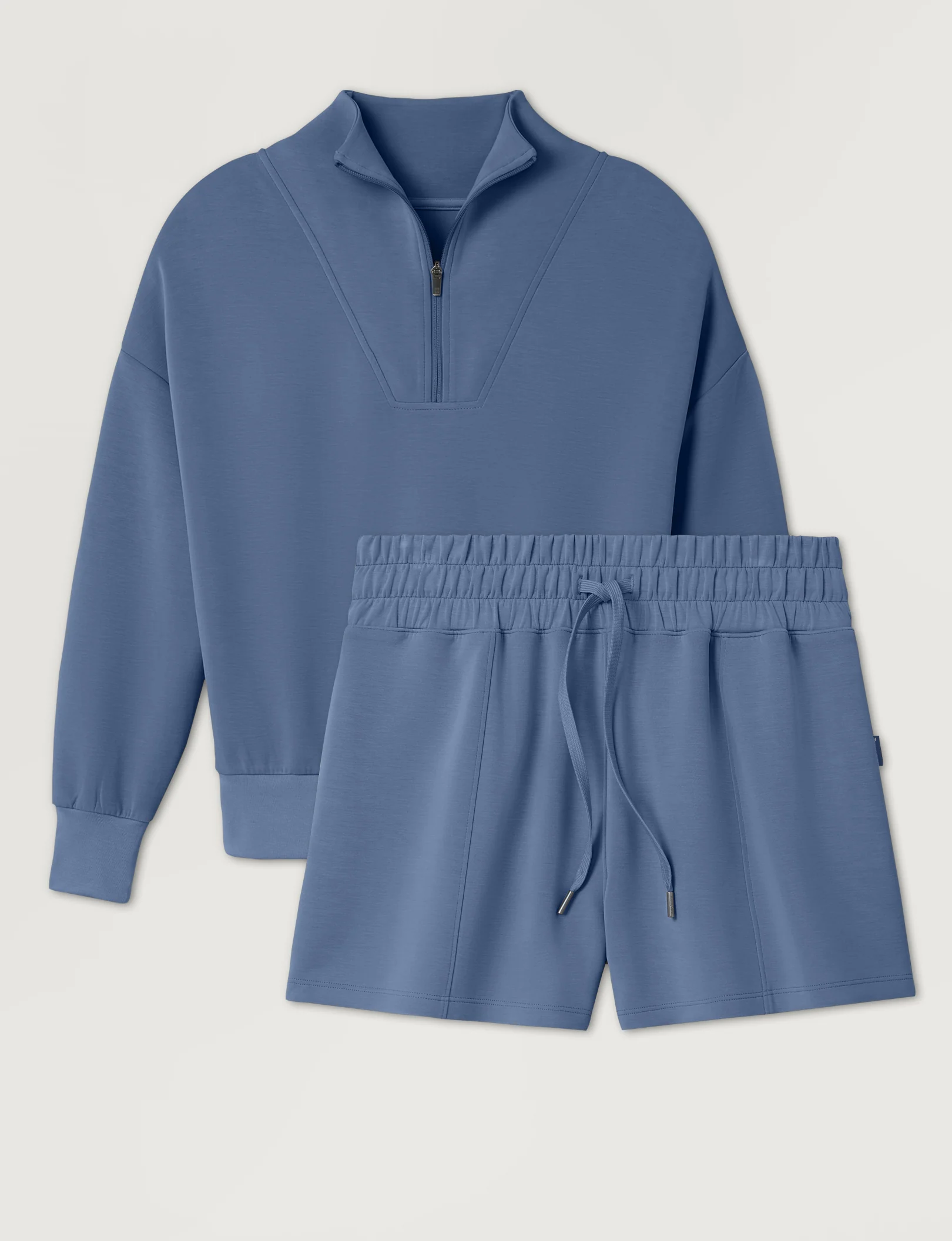 Women's Luxe Traveler Knit Quarter Zip & Short Set - Image 24