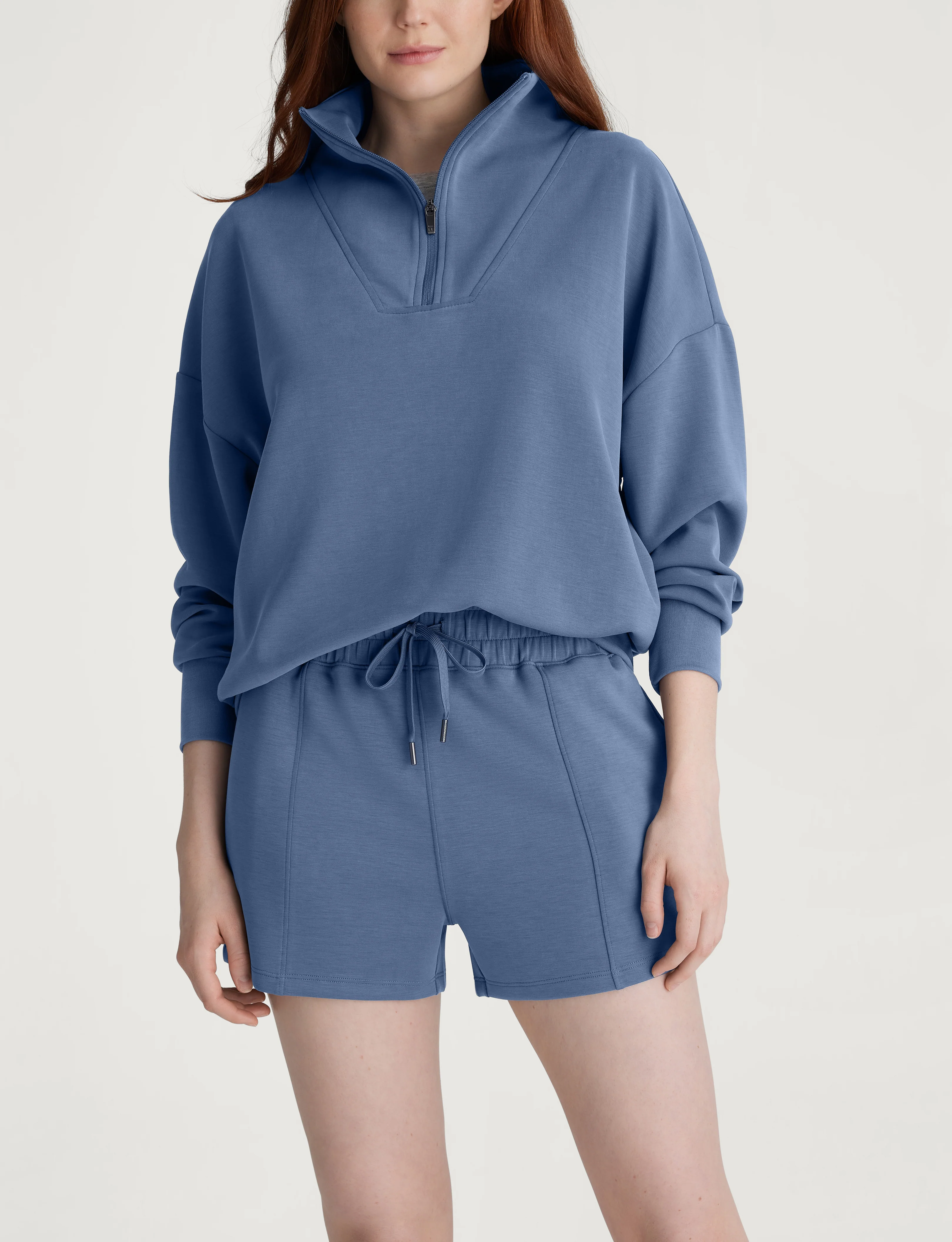 Women's Luxe Traveler Knit Quarter Zip & Short Set - Image 25