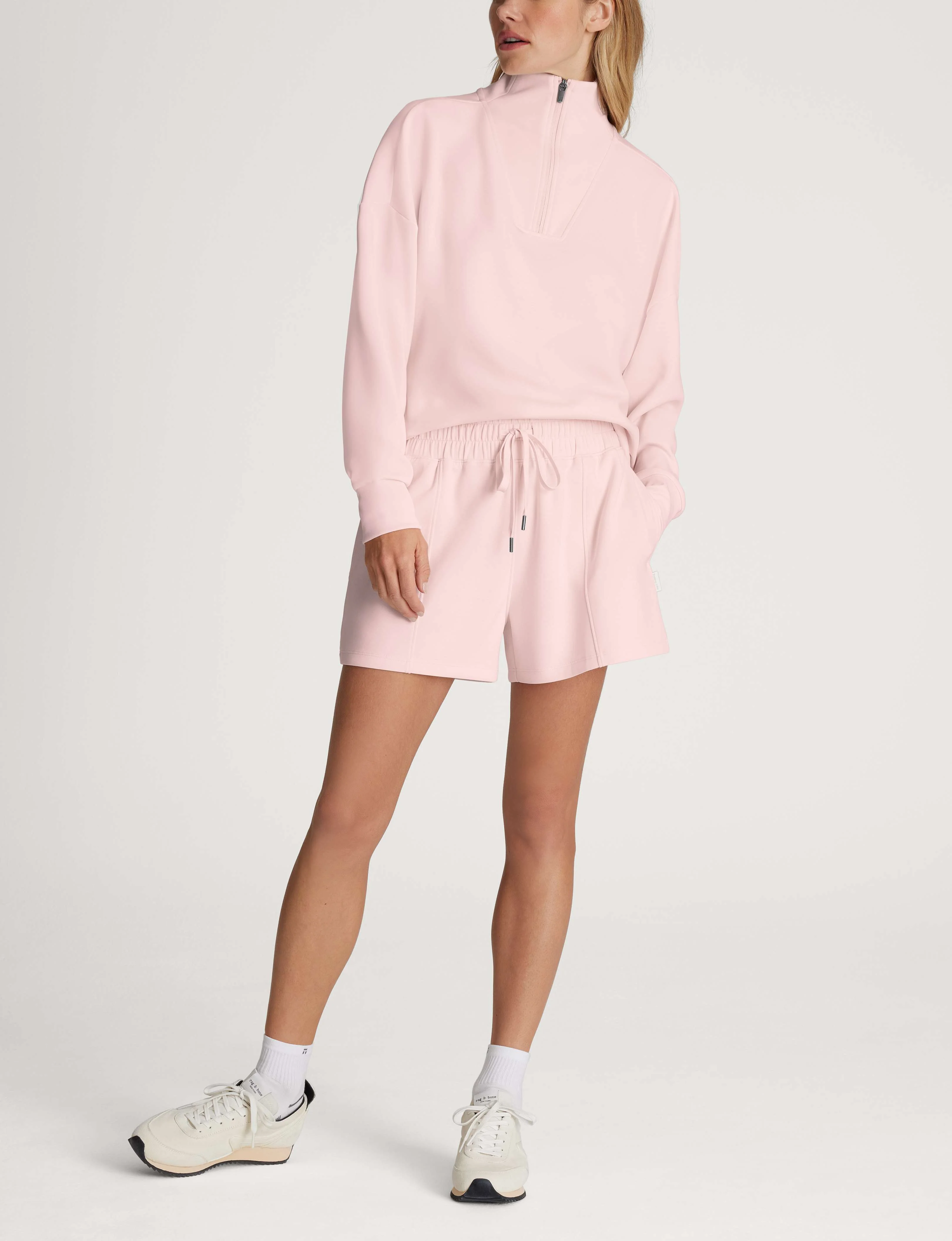 Women's Luxe Traveler Knit Quarter Zip & Short Set - Image 29