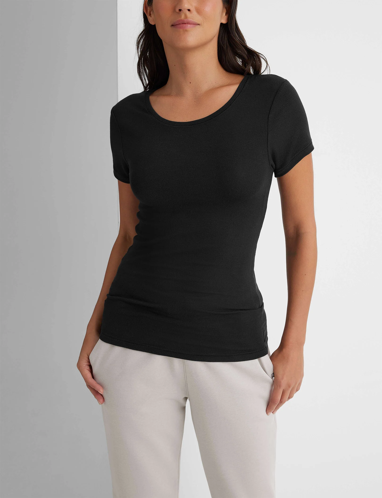 Women's Micro Rib Cap Sleeve Tee (2-Pack) - Image 4