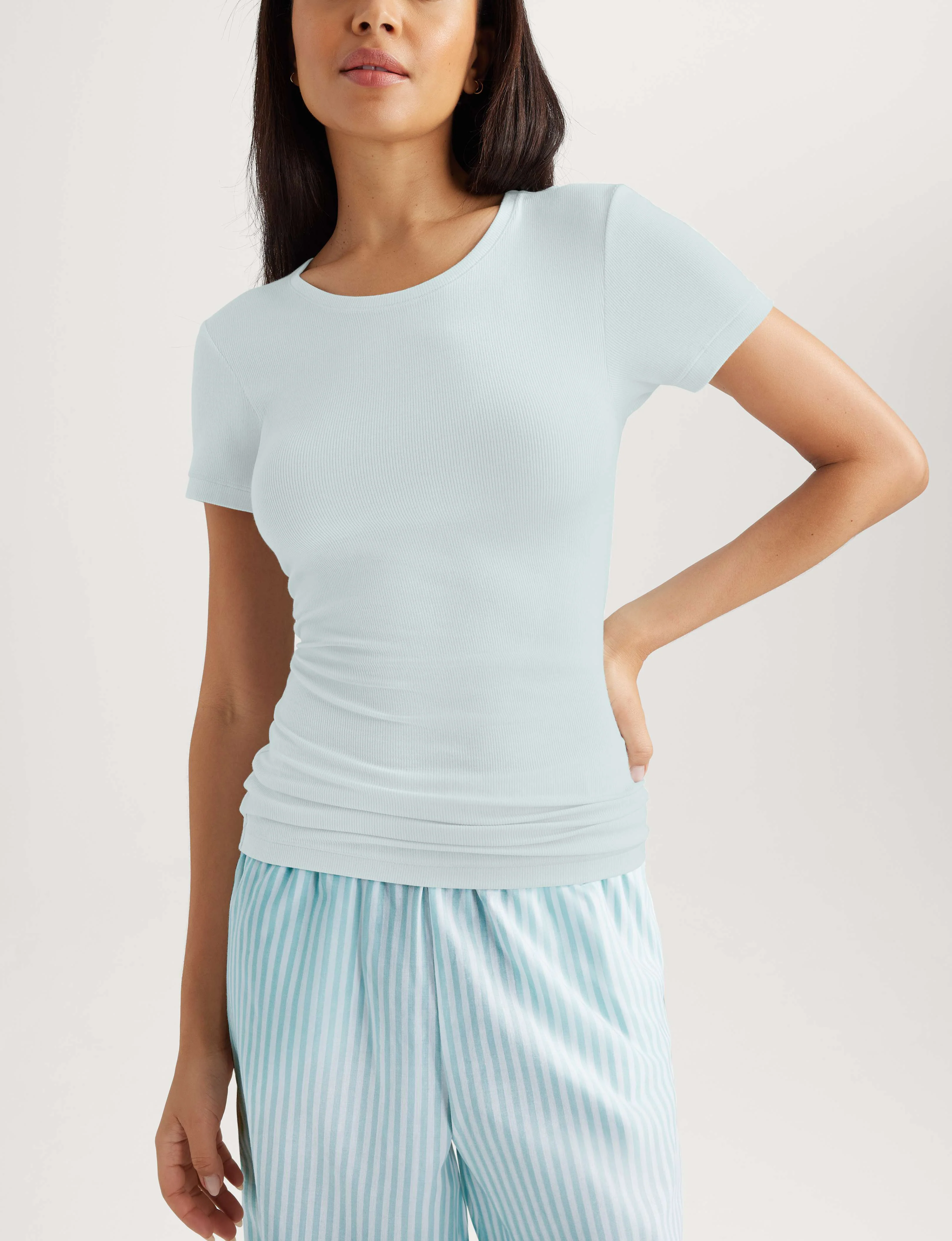 Women's Micro Rib Cap Sleeve Tee - Image 30