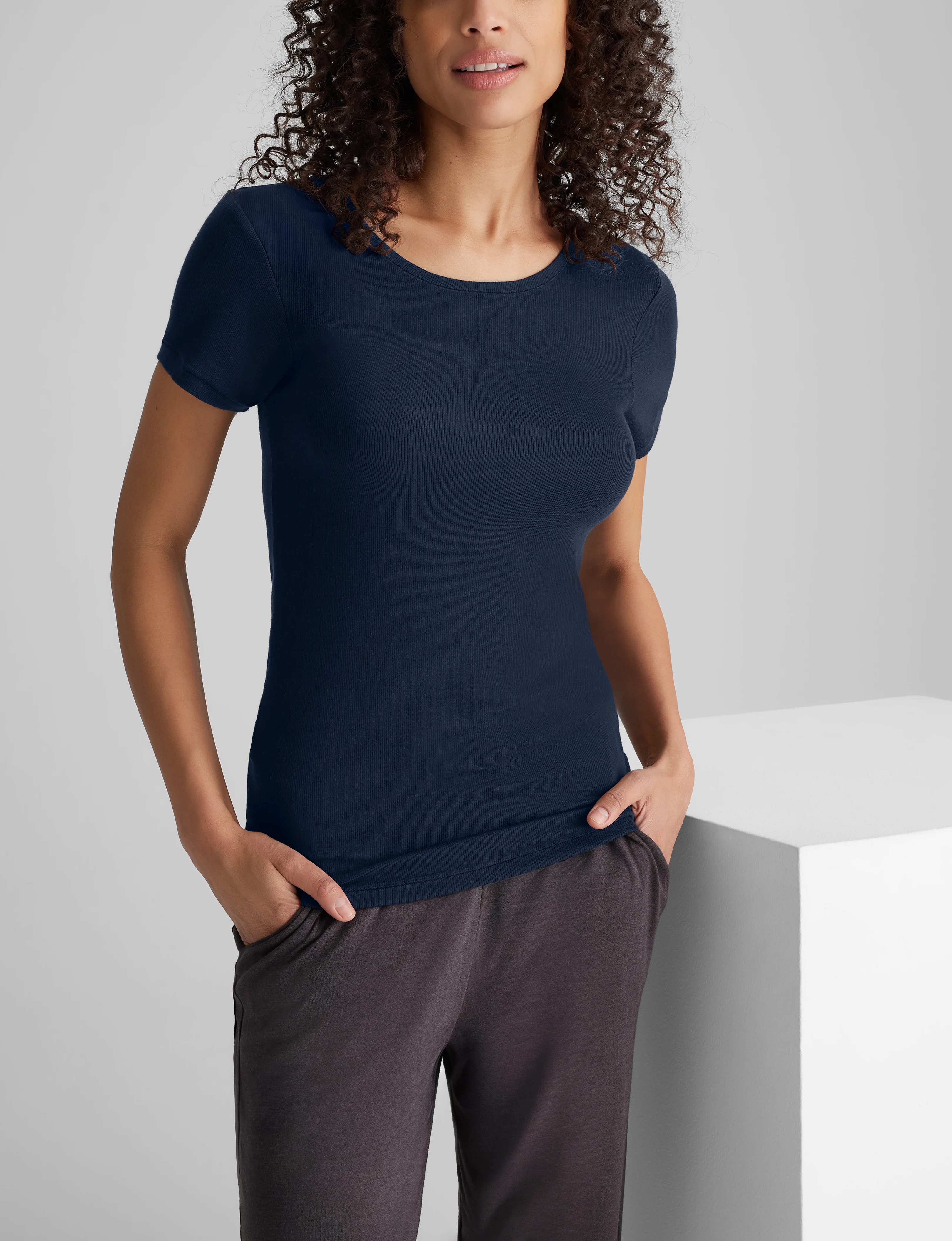 Women's Micro Rib Cap Sleeve Tee - Image 4