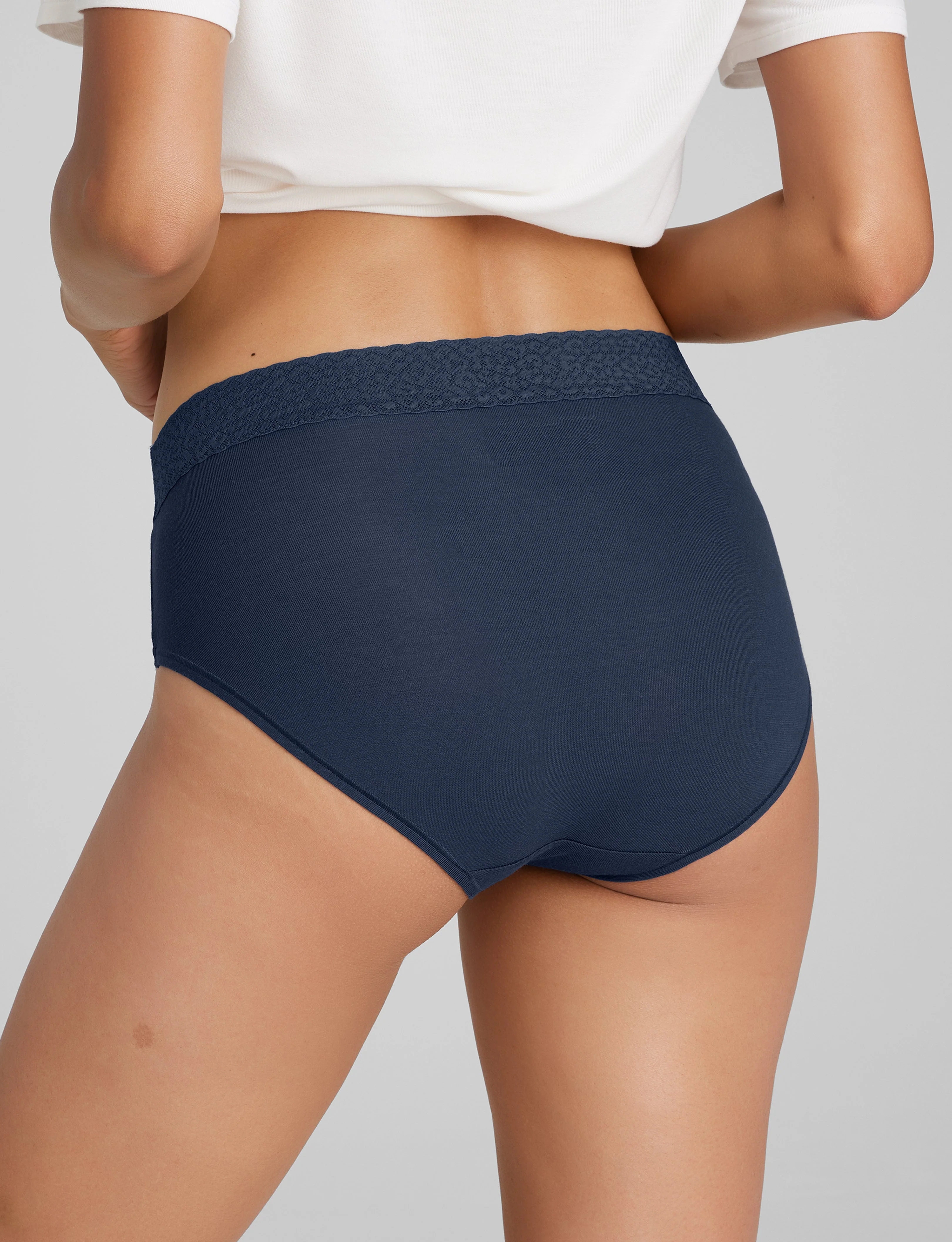 Women's Second Skin High Rise Brief, Lace Waist - Image 4