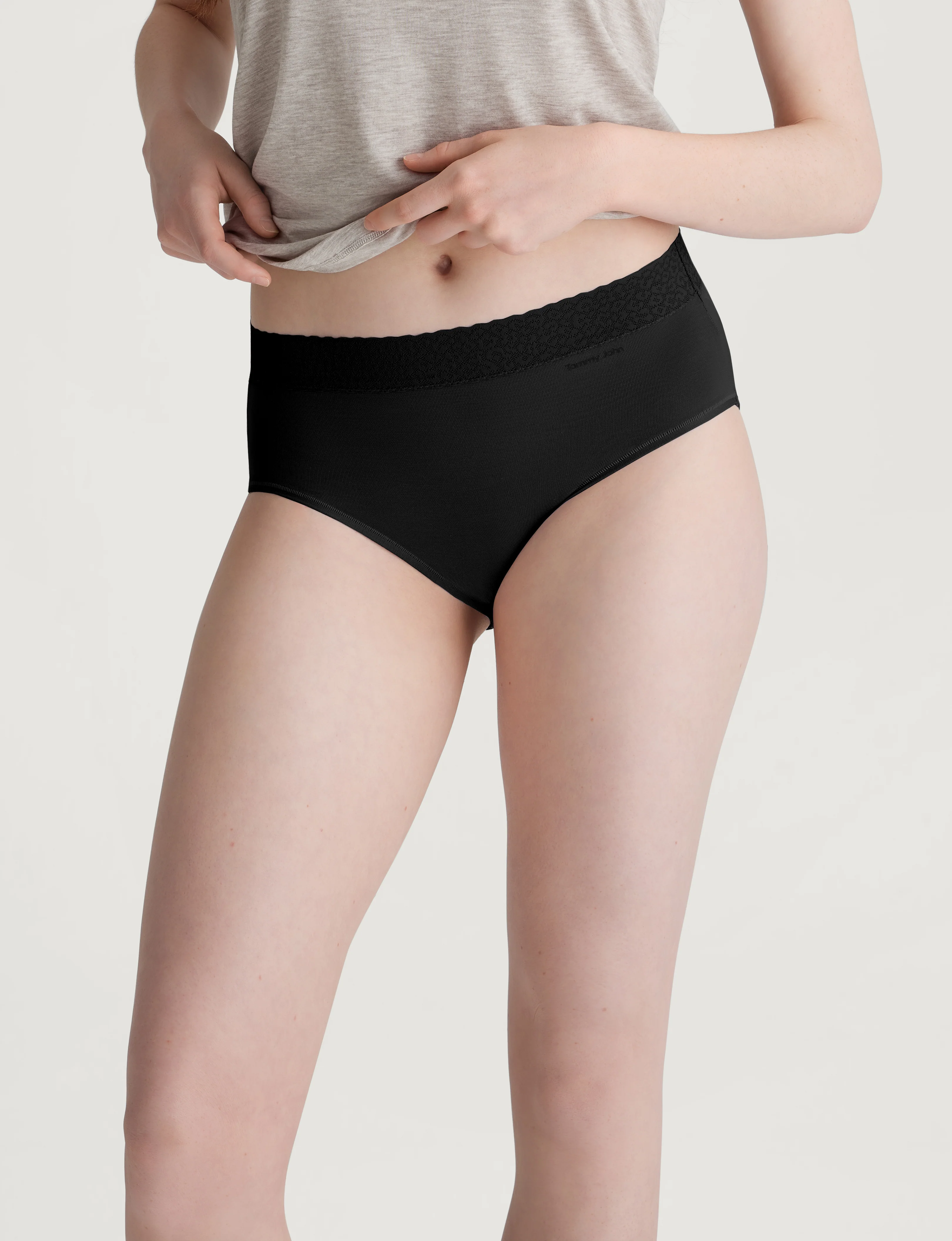 Women's Second Skin High Rise Brief, Lace Waist - Image 23