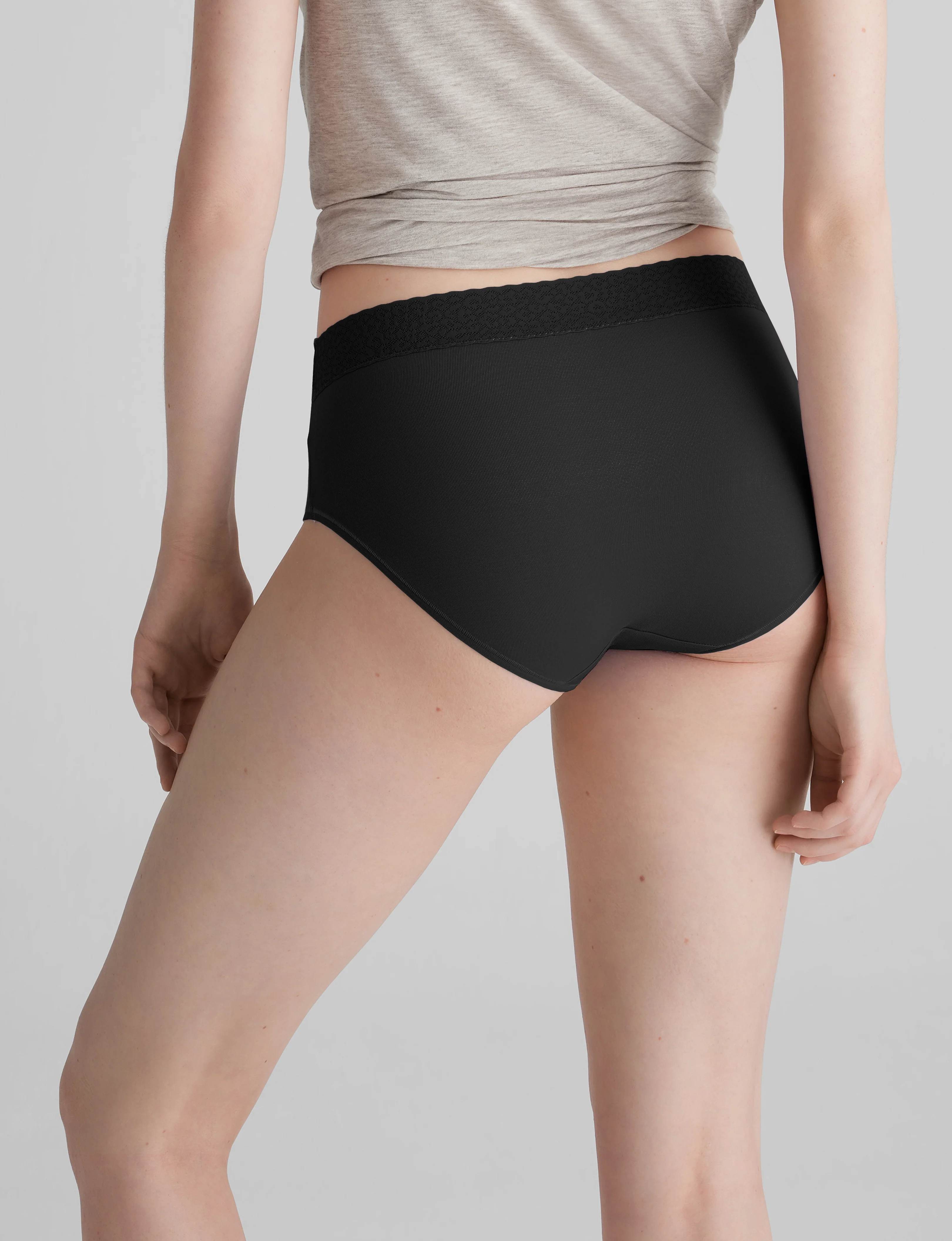 Women's Second Skin High Rise Brief, Lace Waist - Image 4