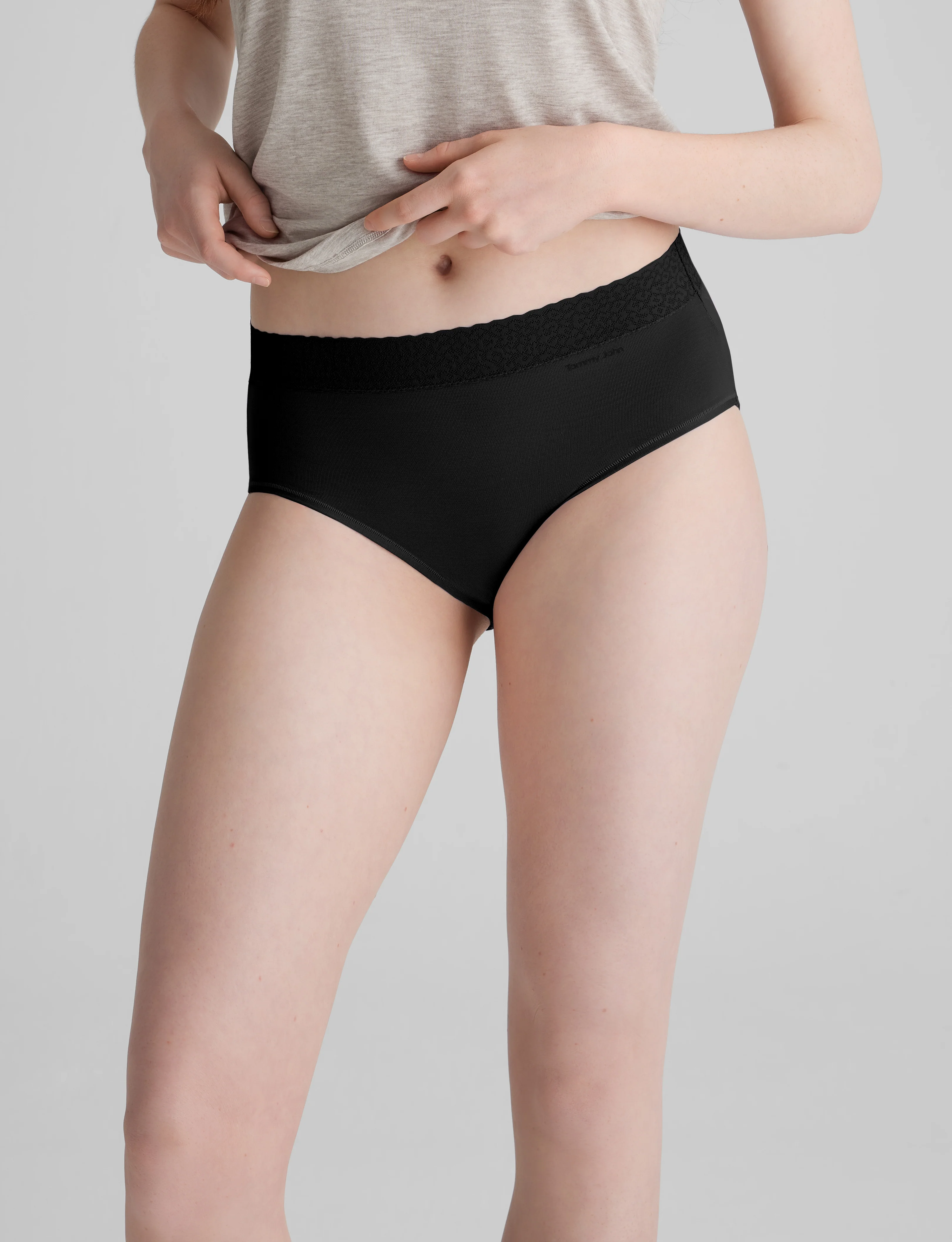 Women's Second Skin High Rise Brief, Lace Waist - Image 5