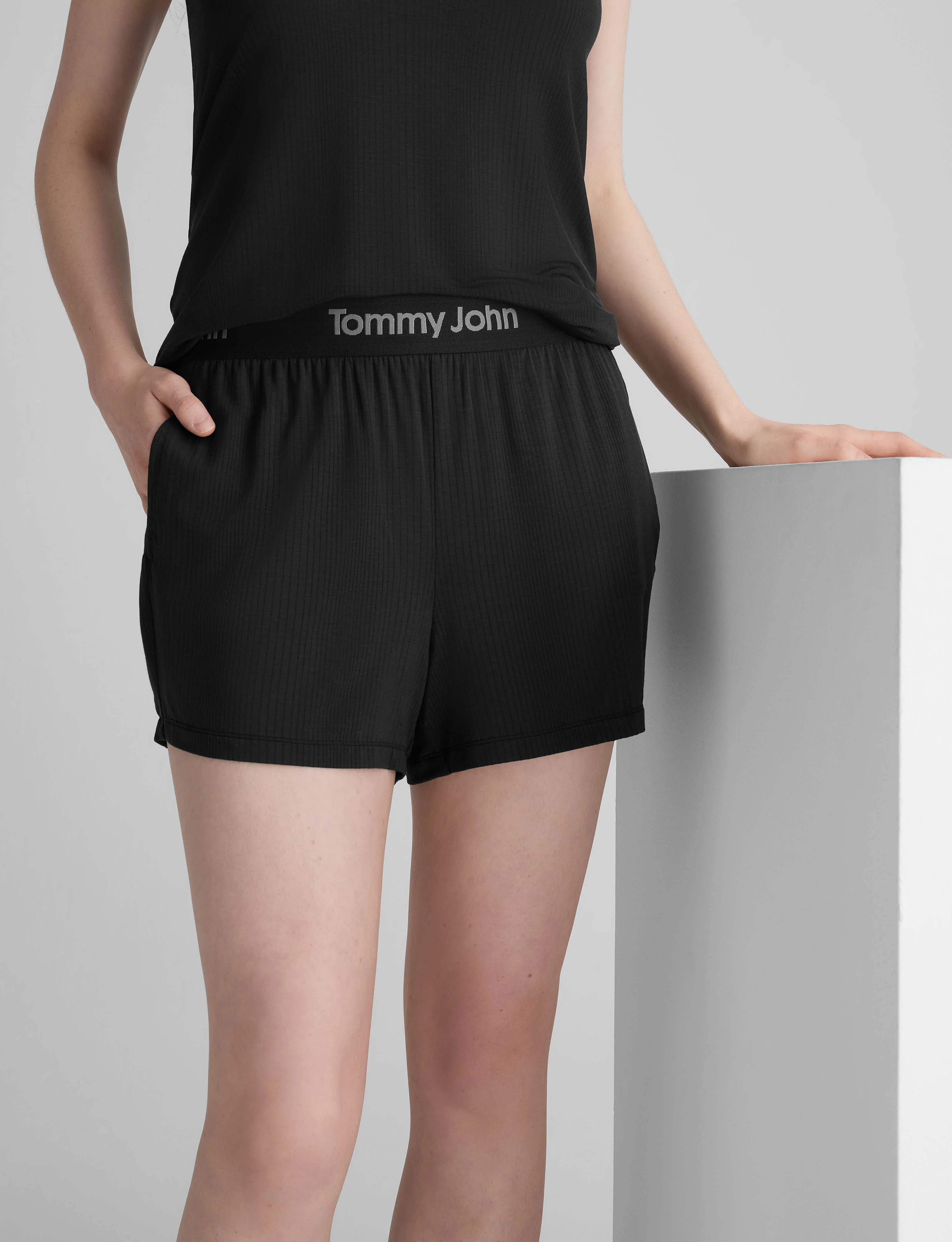 Women's Second Skin Luxe Rib Sleep Tank & Short Set - Image 11