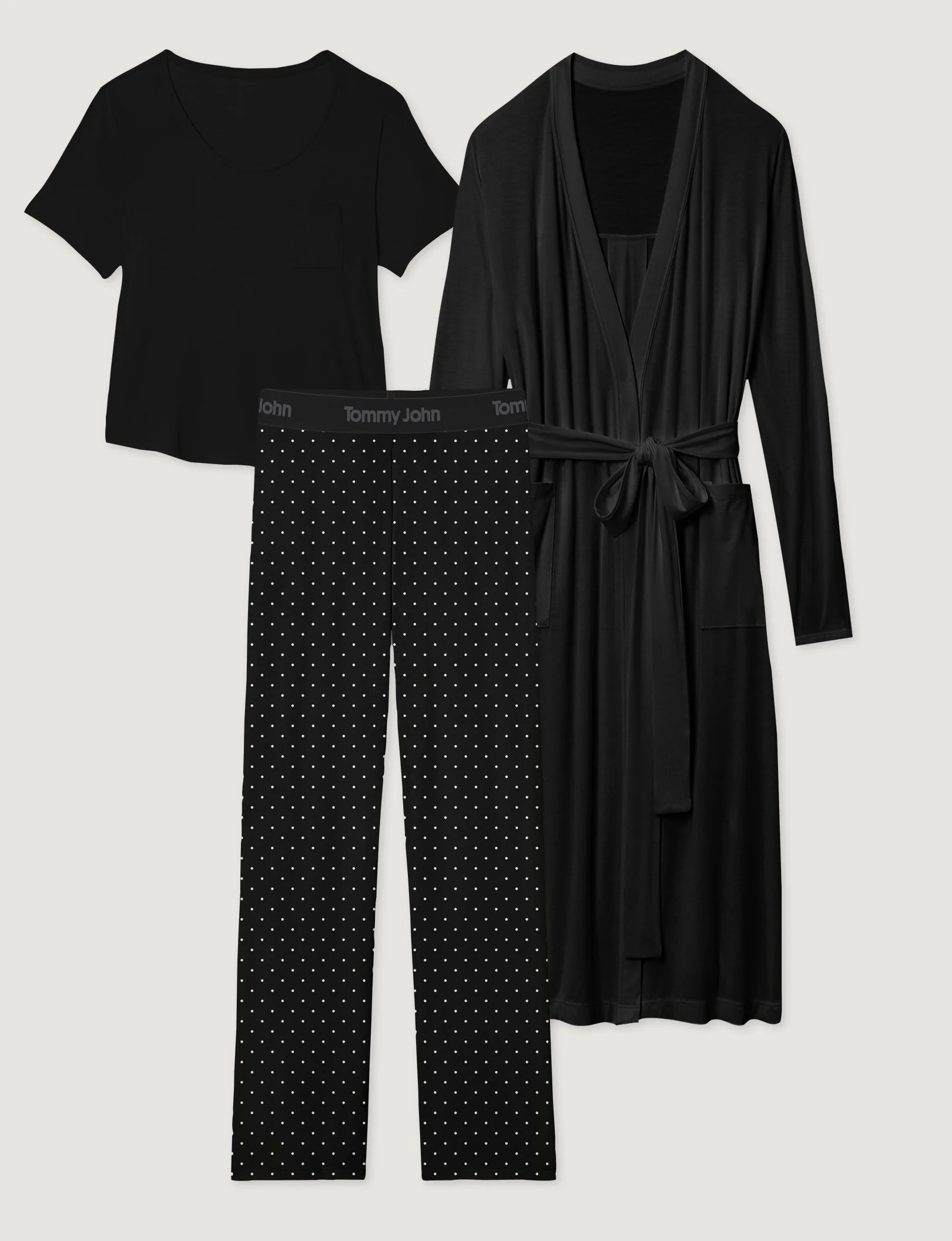 Women's Second Skin Sleep Tee, Pant & Robe Set