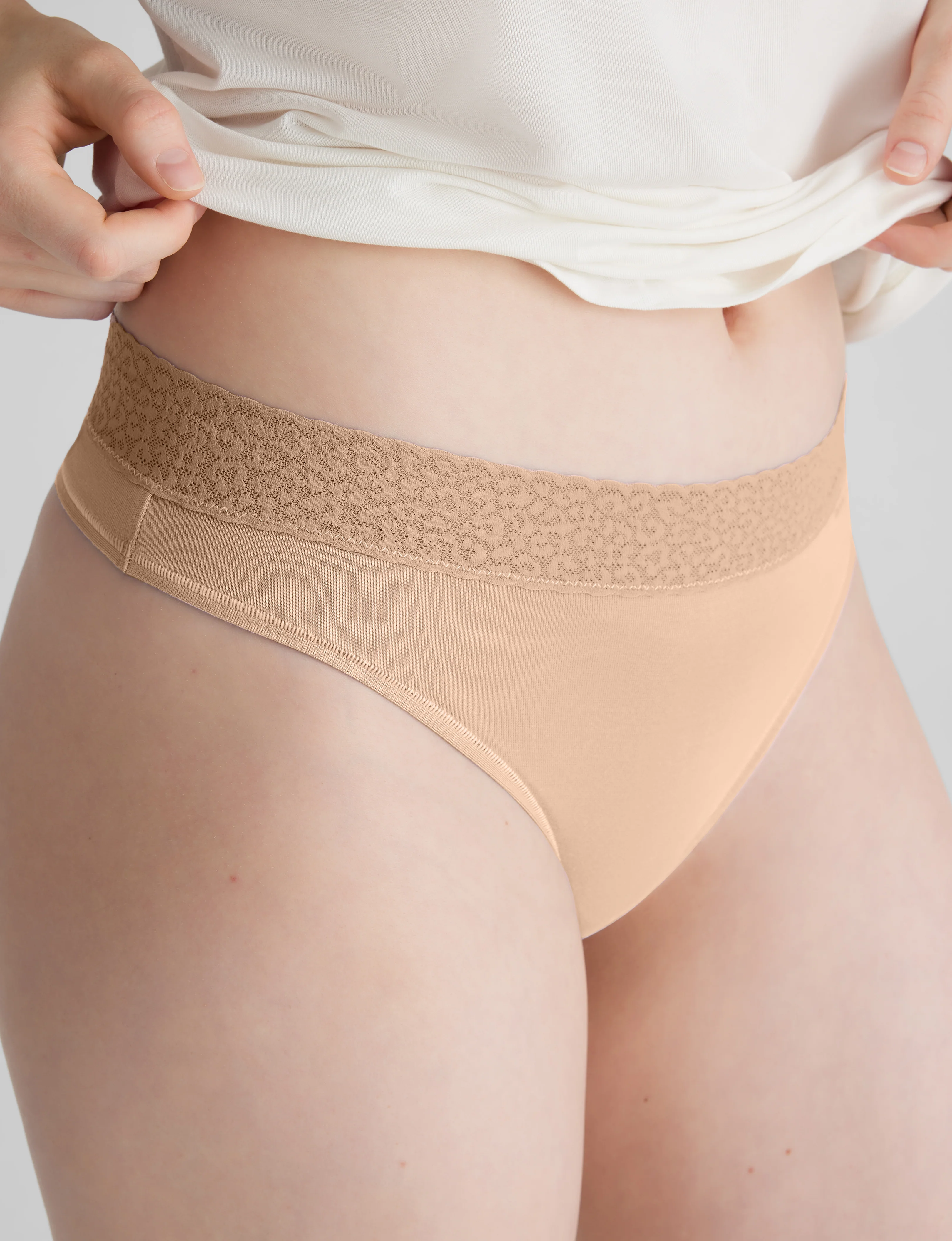 Women's Second Skin Thong, Lace Waist - Image 11