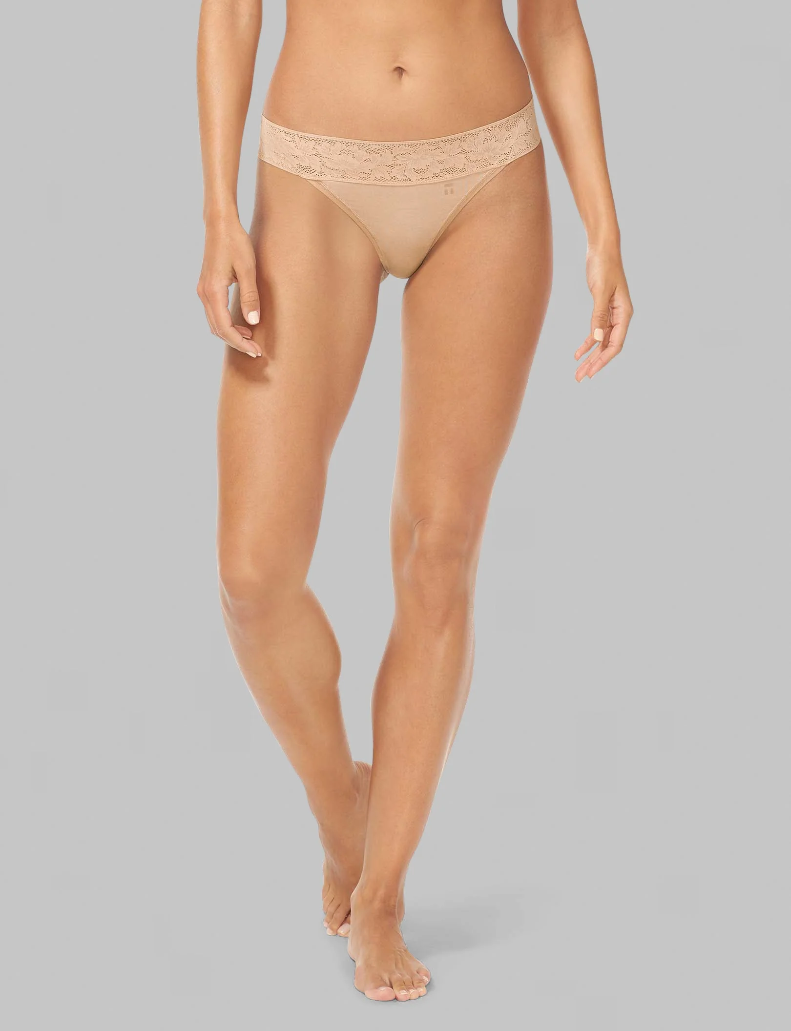 Women's Second Skin Thong, Lace Waist - Image 50
