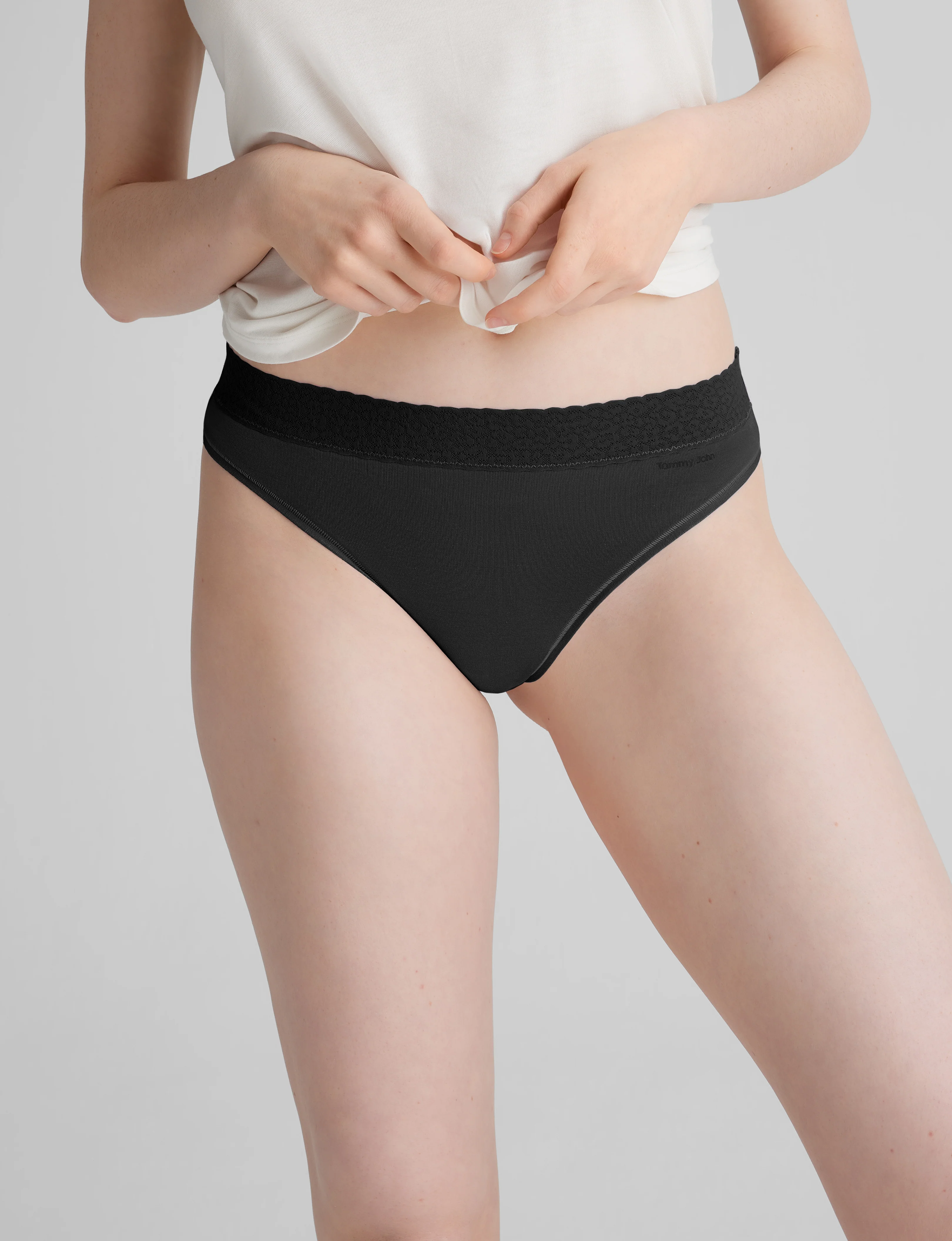 Women's Second Skin Thong, Lace Waist - Image 5