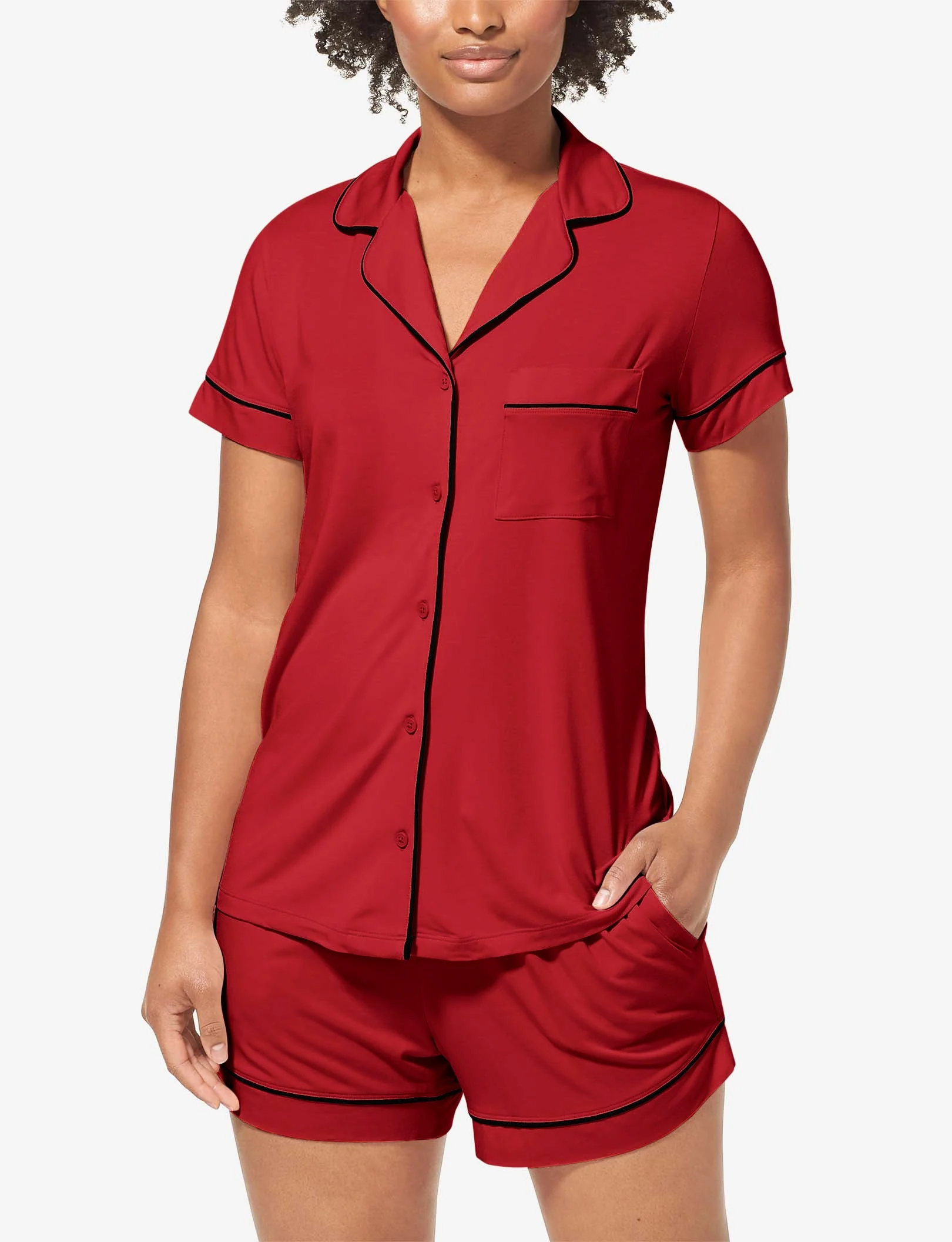 Women's Downtime Pajama Top & Short Set - Image 105